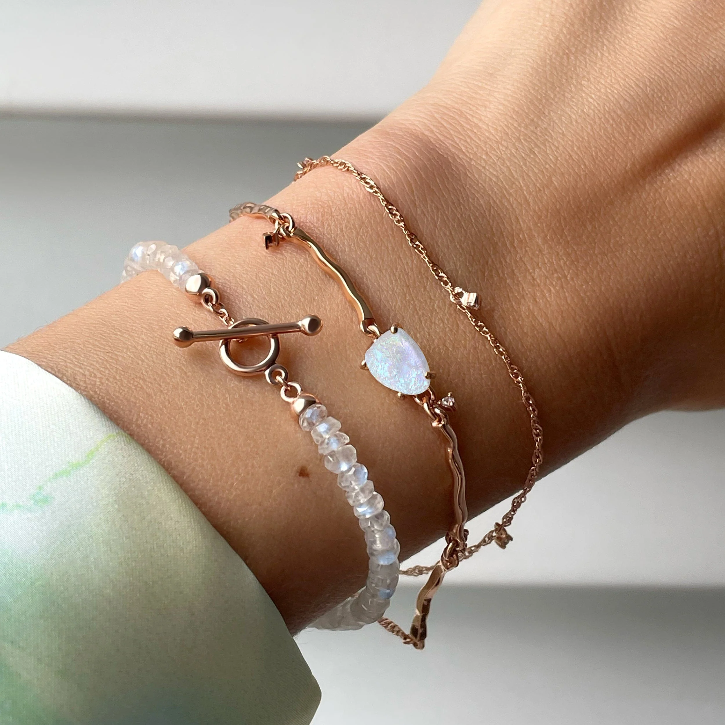 Moonstone Bracelet Stack - Energy Flow - Image 4
