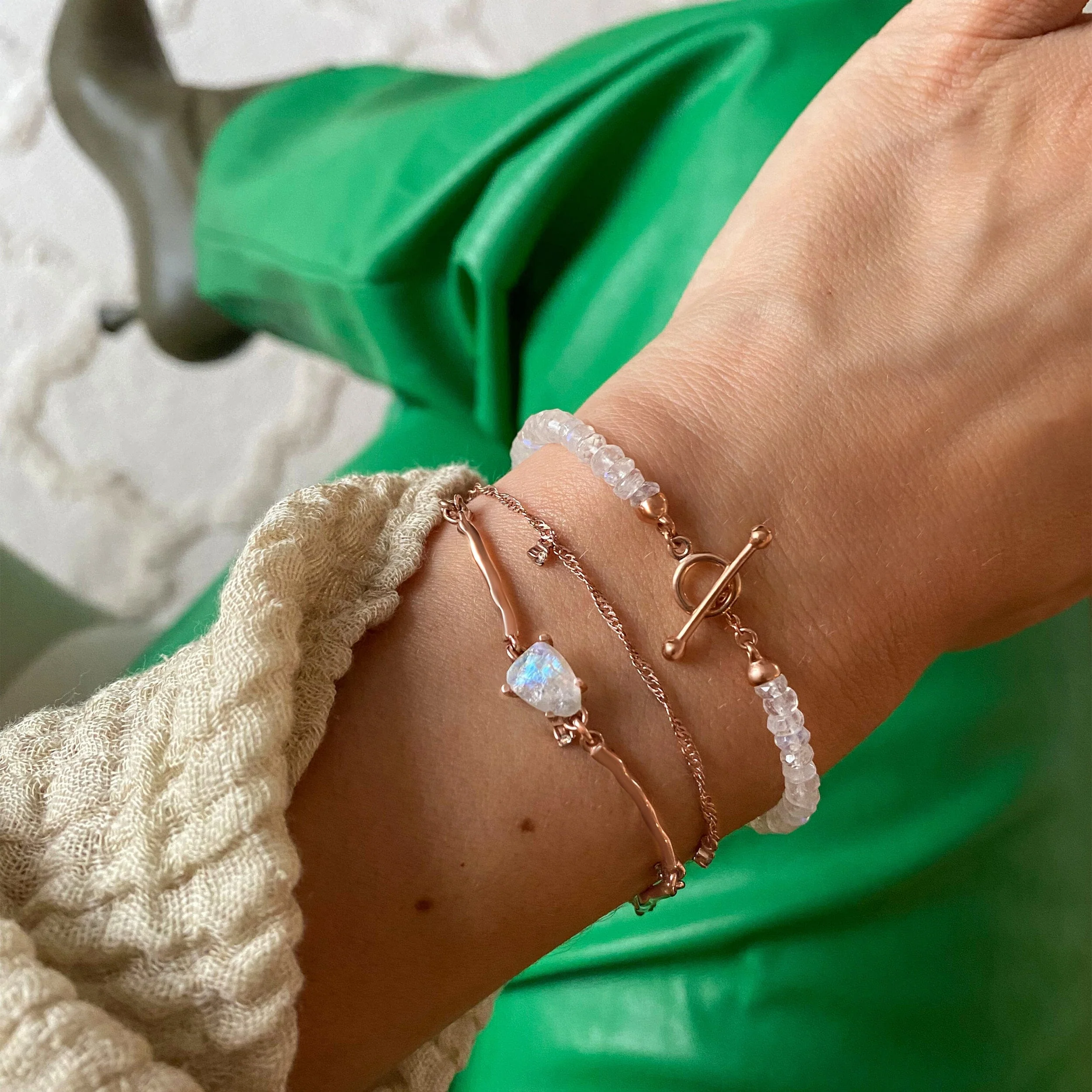 Moonstone Bracelet Stack - Energy Flow - Image 5