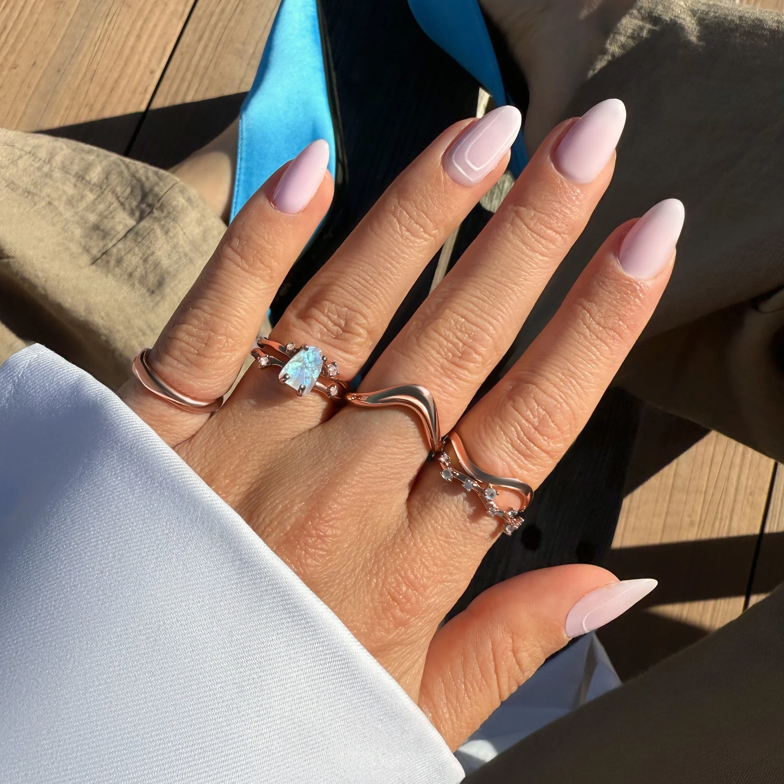 Moonstone Flow & Stardust & Waves Rings - Image 13