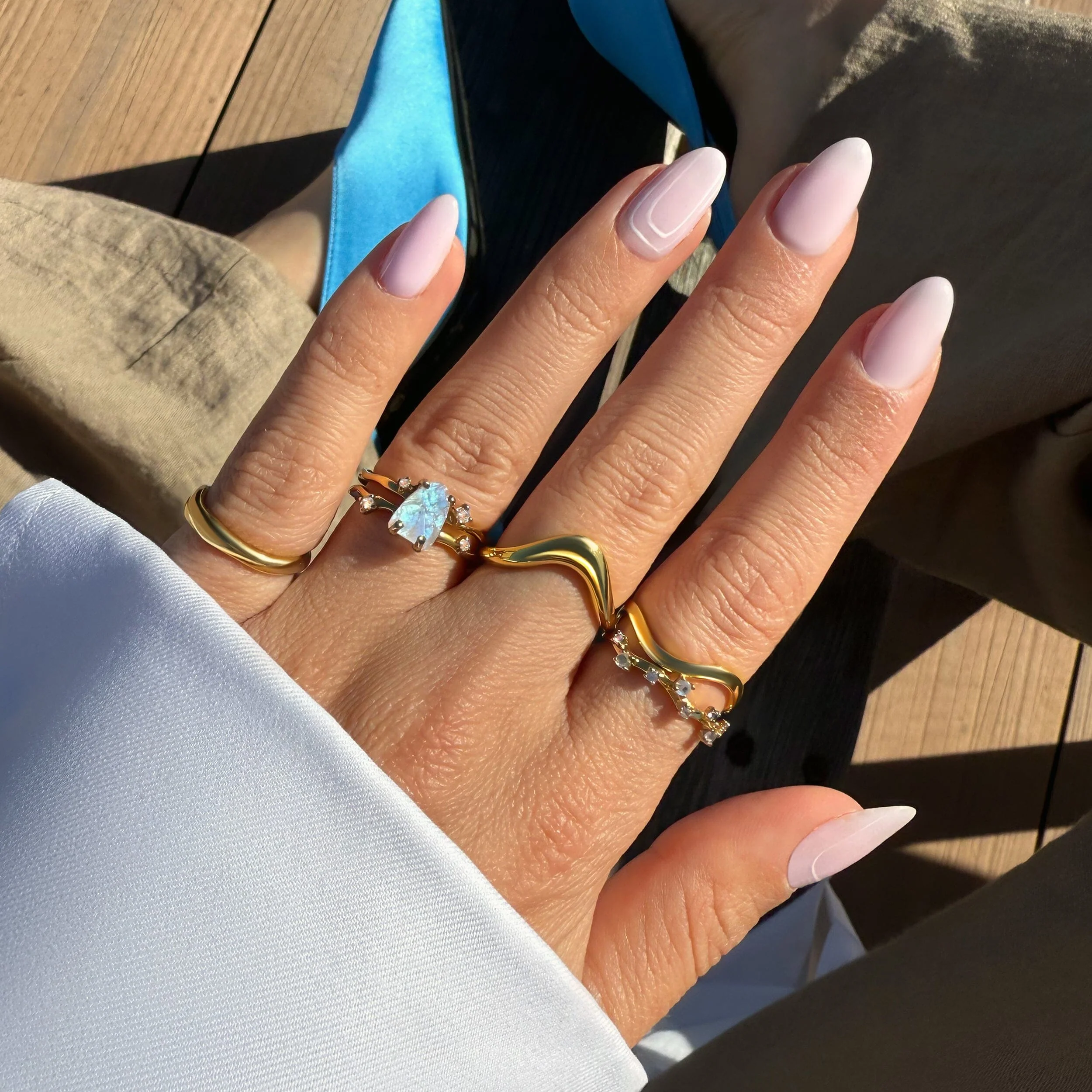 Moonstone Flow & Stardust & Waves Rings - Image 14