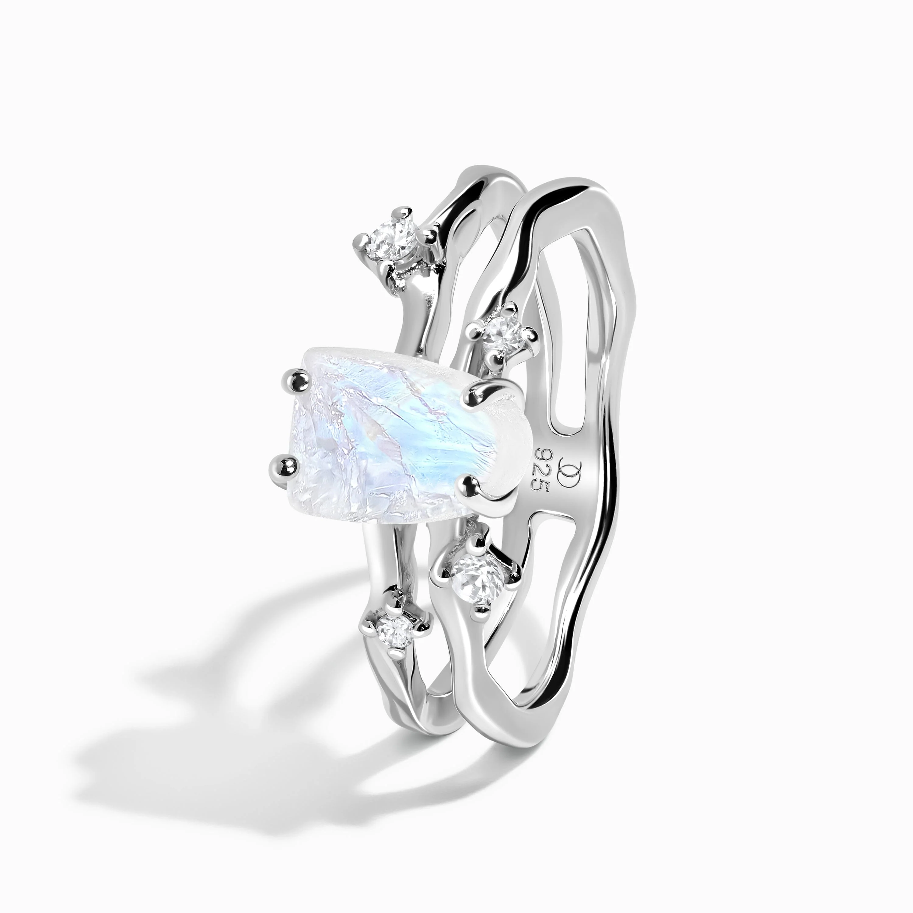 Moonstone Flow & Stardust & Waves Rings - Image 15