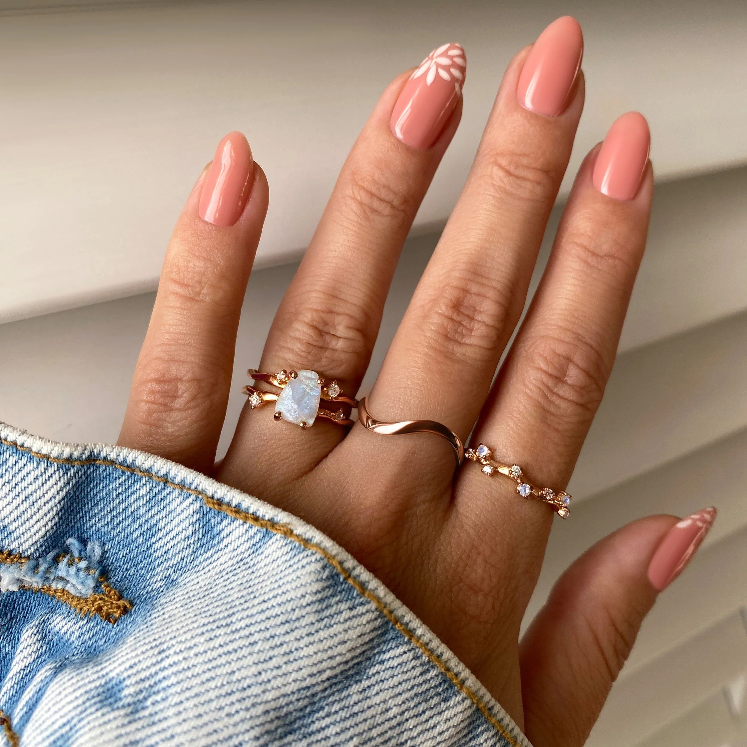 Moonstone Flow & Stardust & Waves Rings - Image 4
