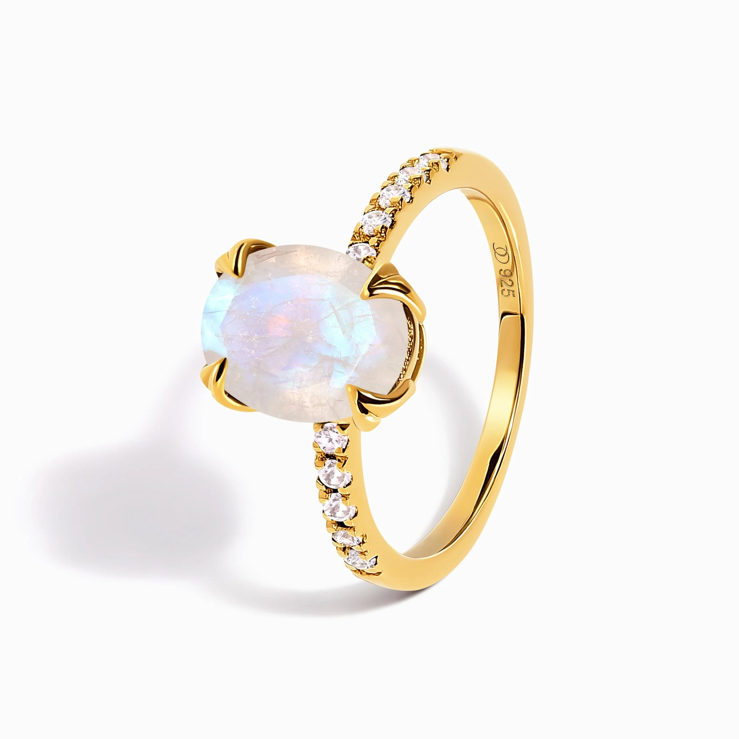 Fine Moonstone Lab Diamond Ring - Harlow - Image 21