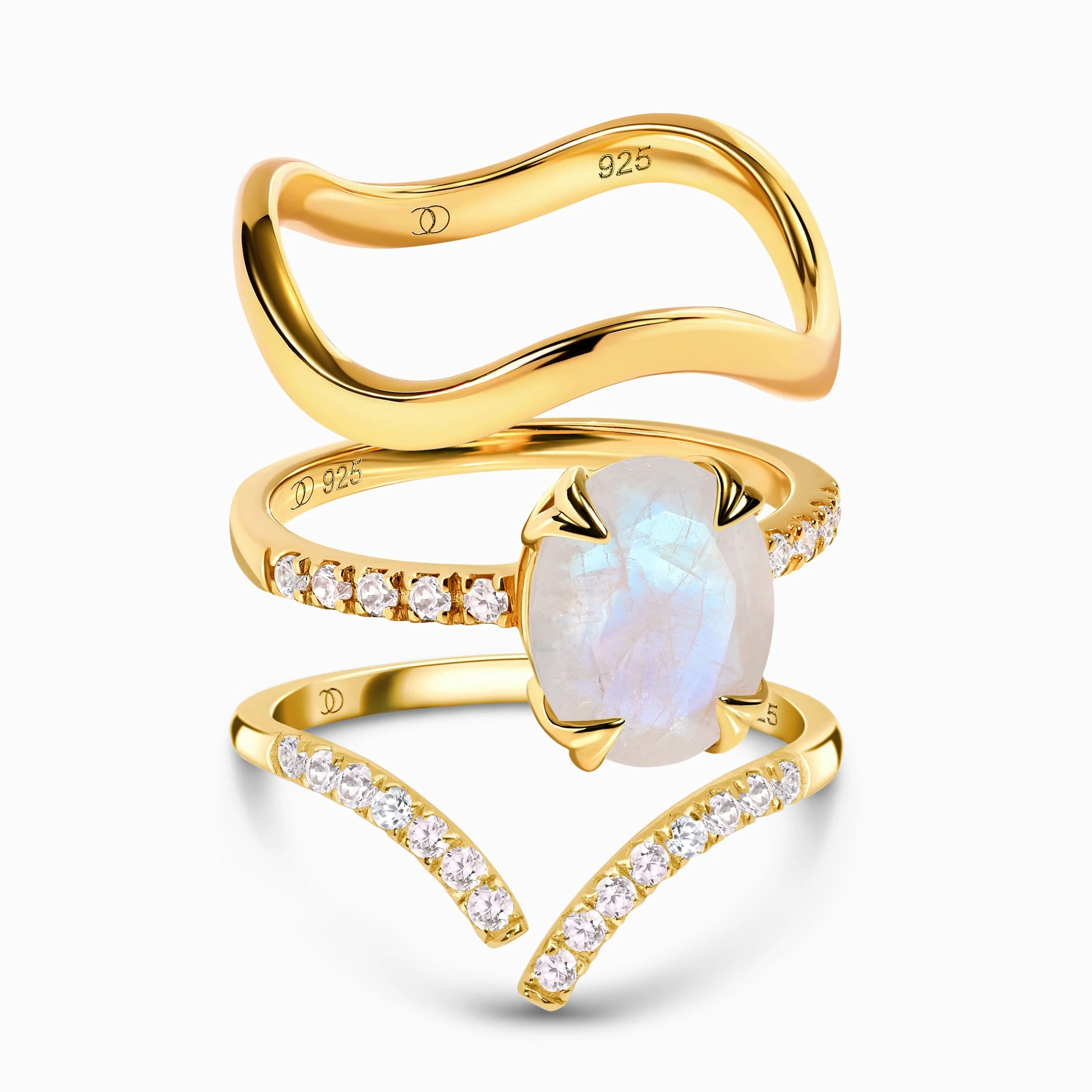 Moonstone Harlow & Infinite & Waves Rings - Image 3