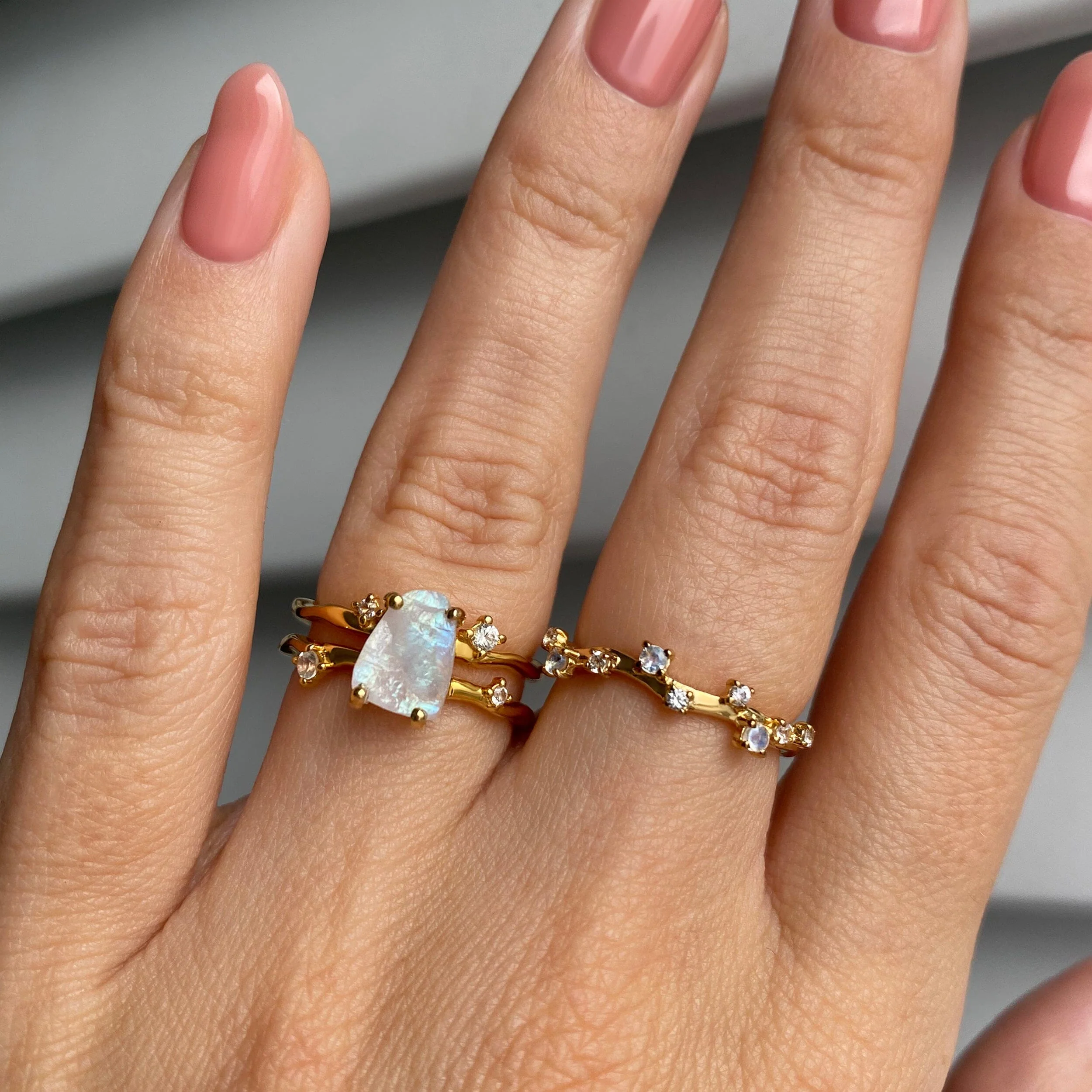 Moonstone Lab Diamond Flow & Stardust Rings - Image 23