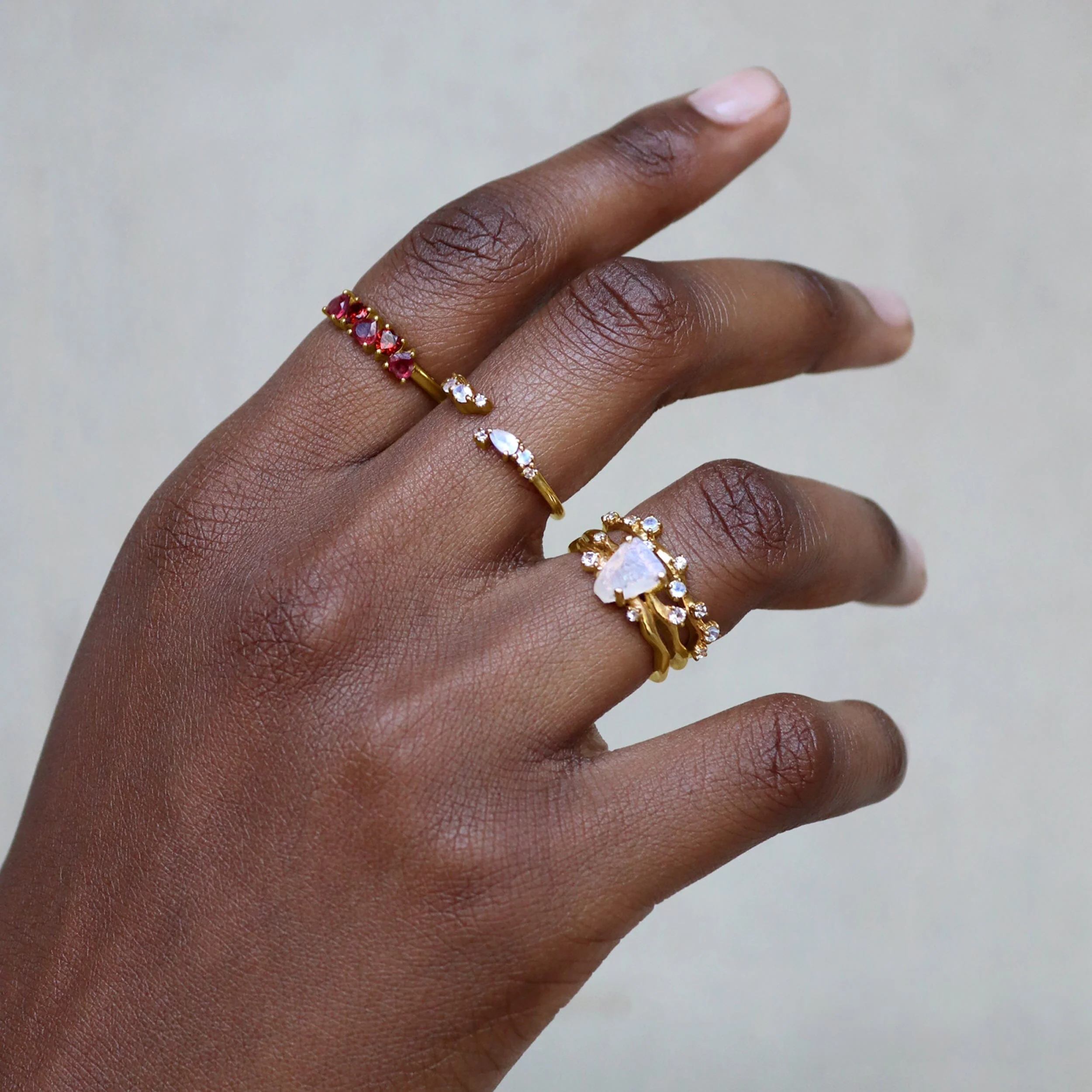 Moonstone Lab Diamond Flow & Stardust Rings - Image 28