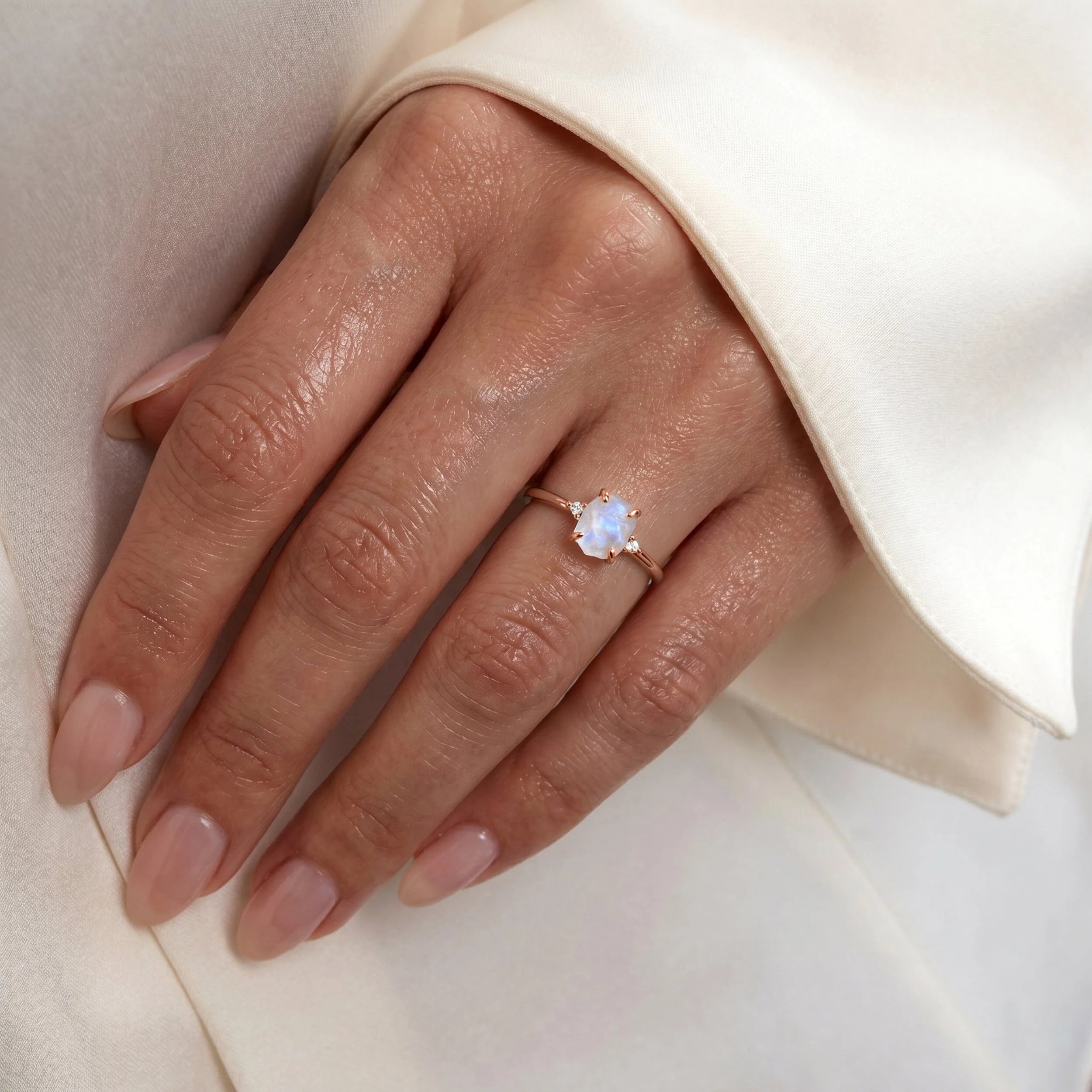 Moonstone Ring - Petite Raw Allure - Image 4