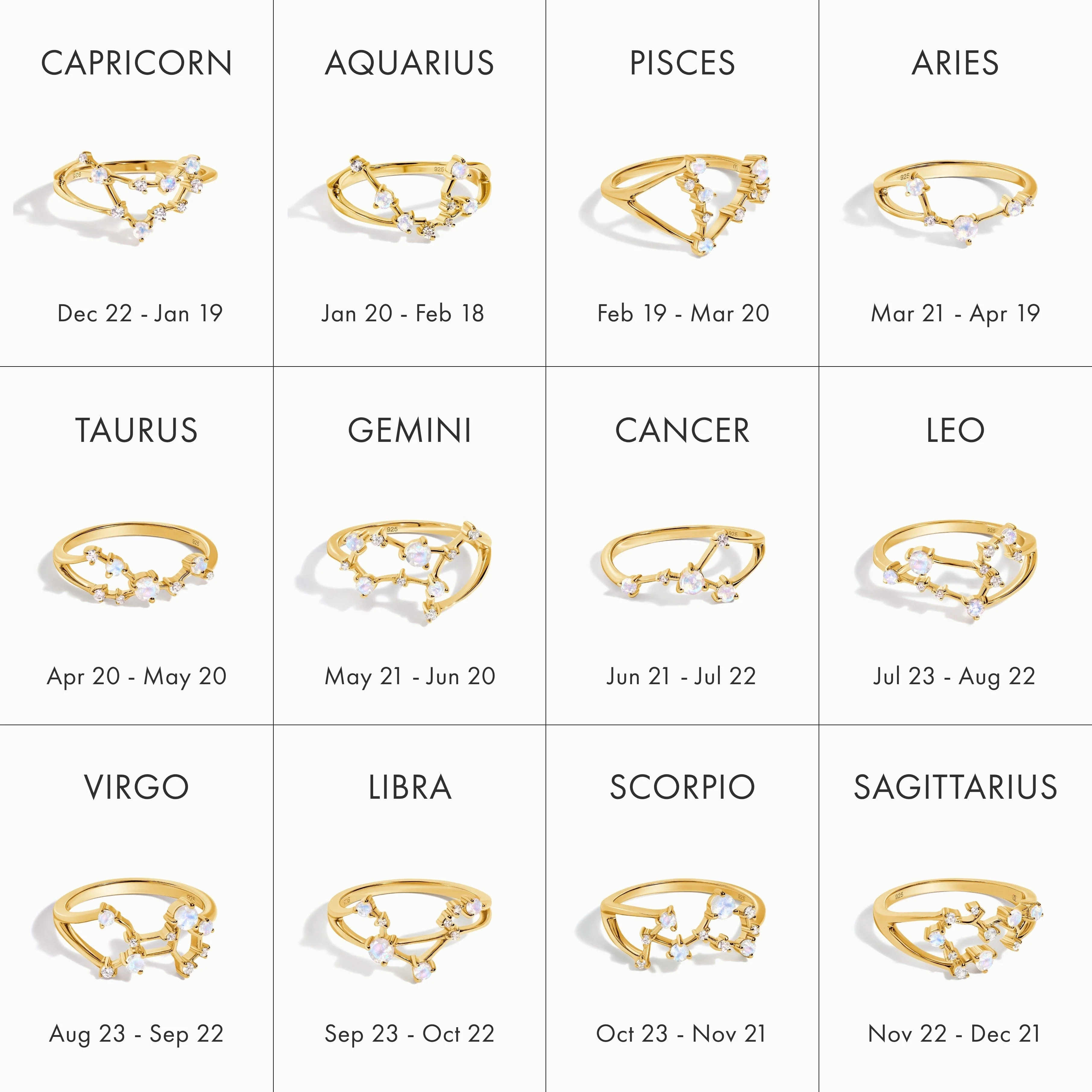 Moonstone Ring - Sagittarius Zodiac Constellation - Image 19