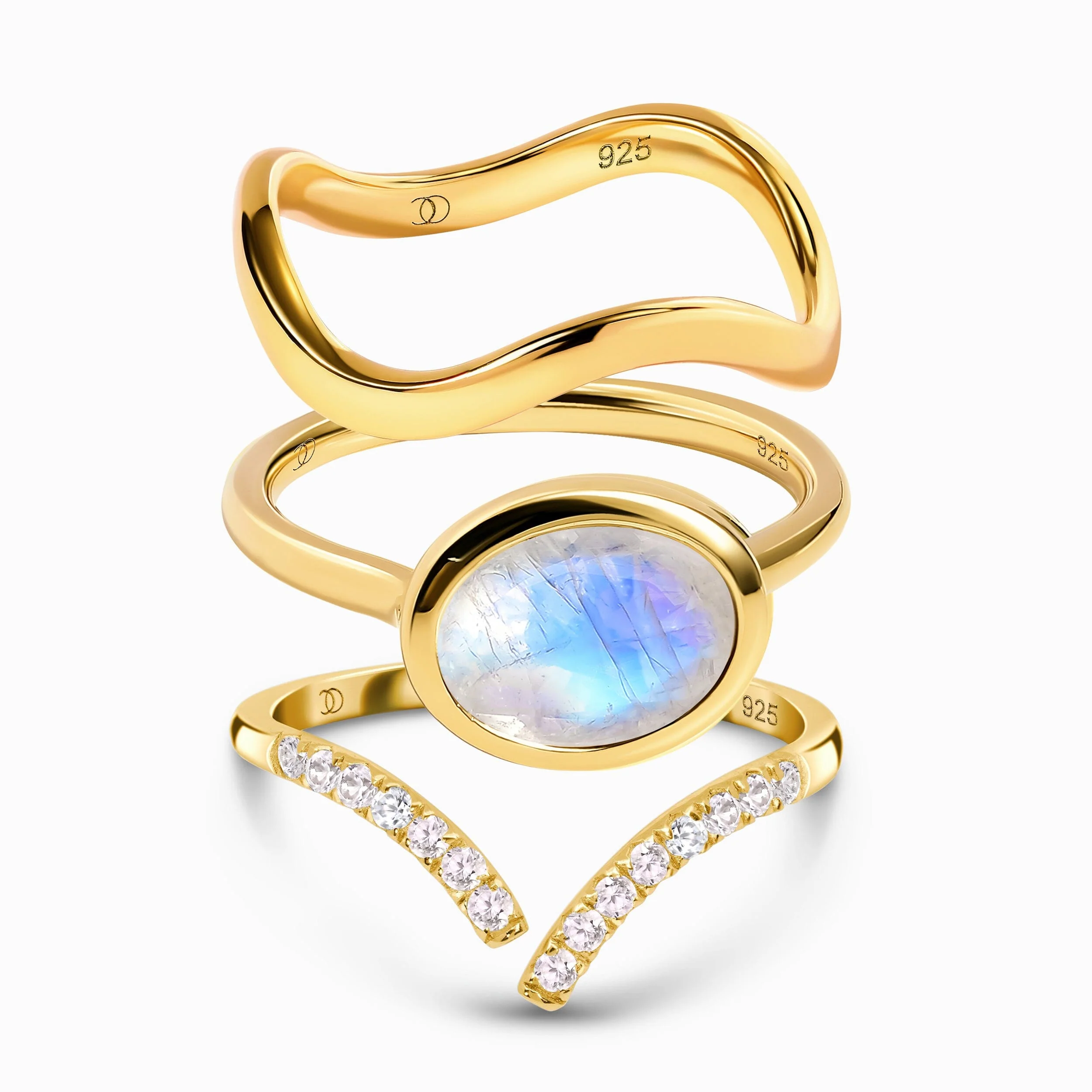 Moonstone Skin-Touch & Infinite & Waves Rings - Image 3