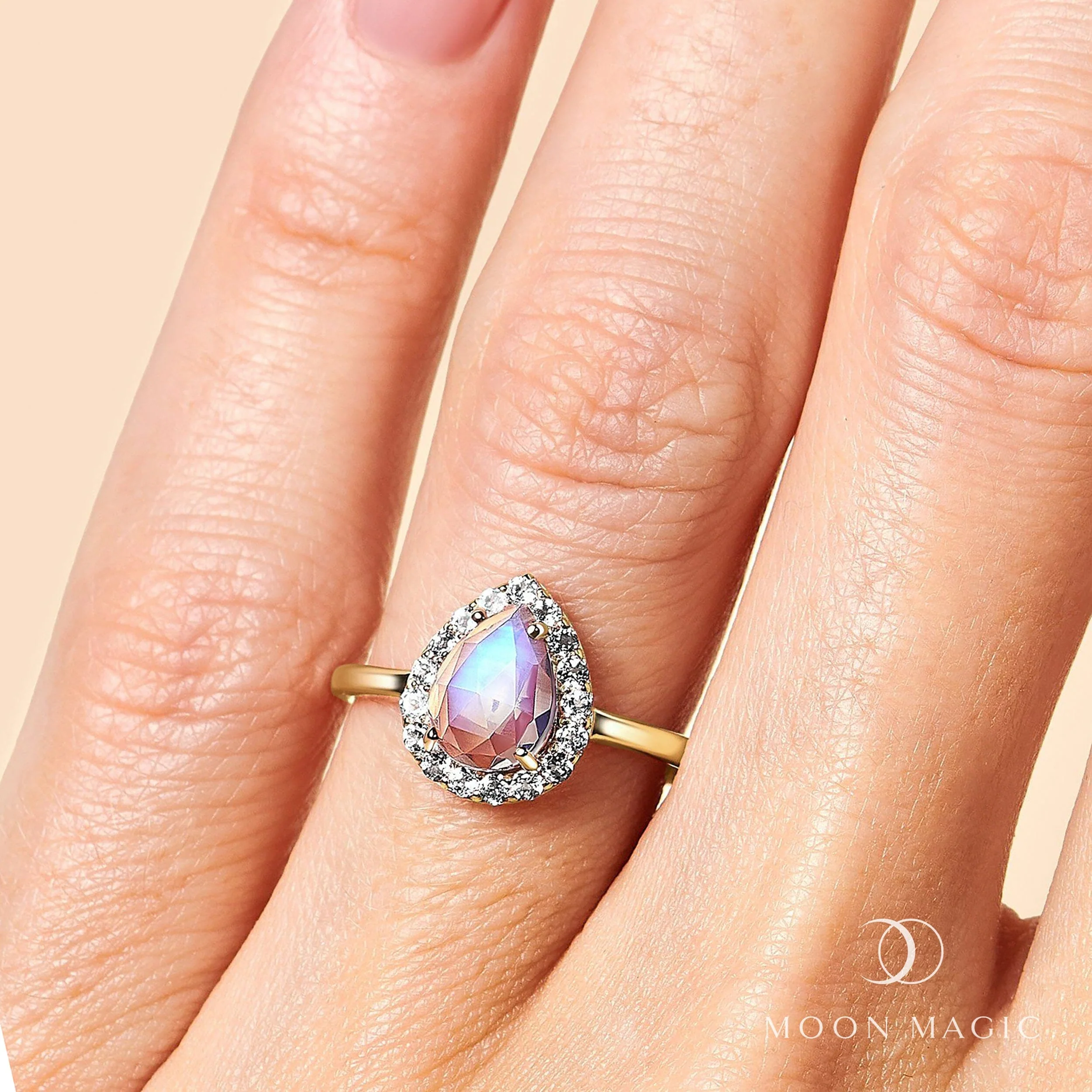Moonstone White Topaz Ring - Félice - Image 6