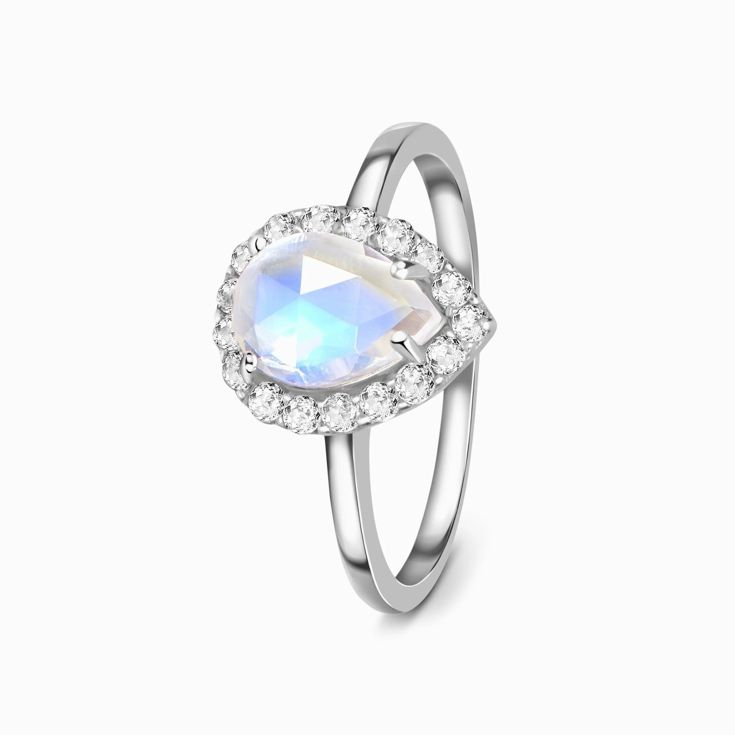 Moonstone White Topaz Ring - Félice - Image 8