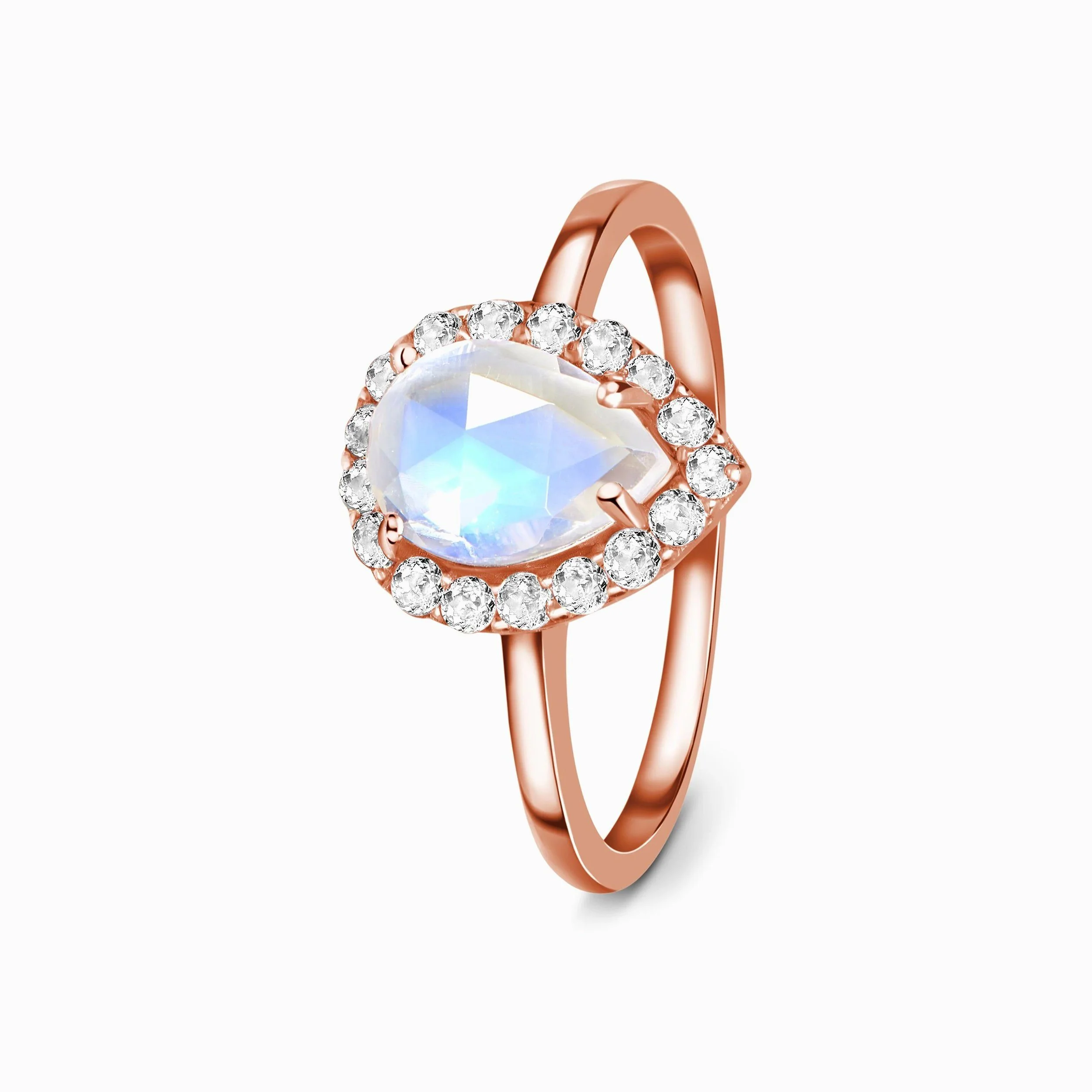 Moonstone White Topaz Ring - Félice - Image 9
