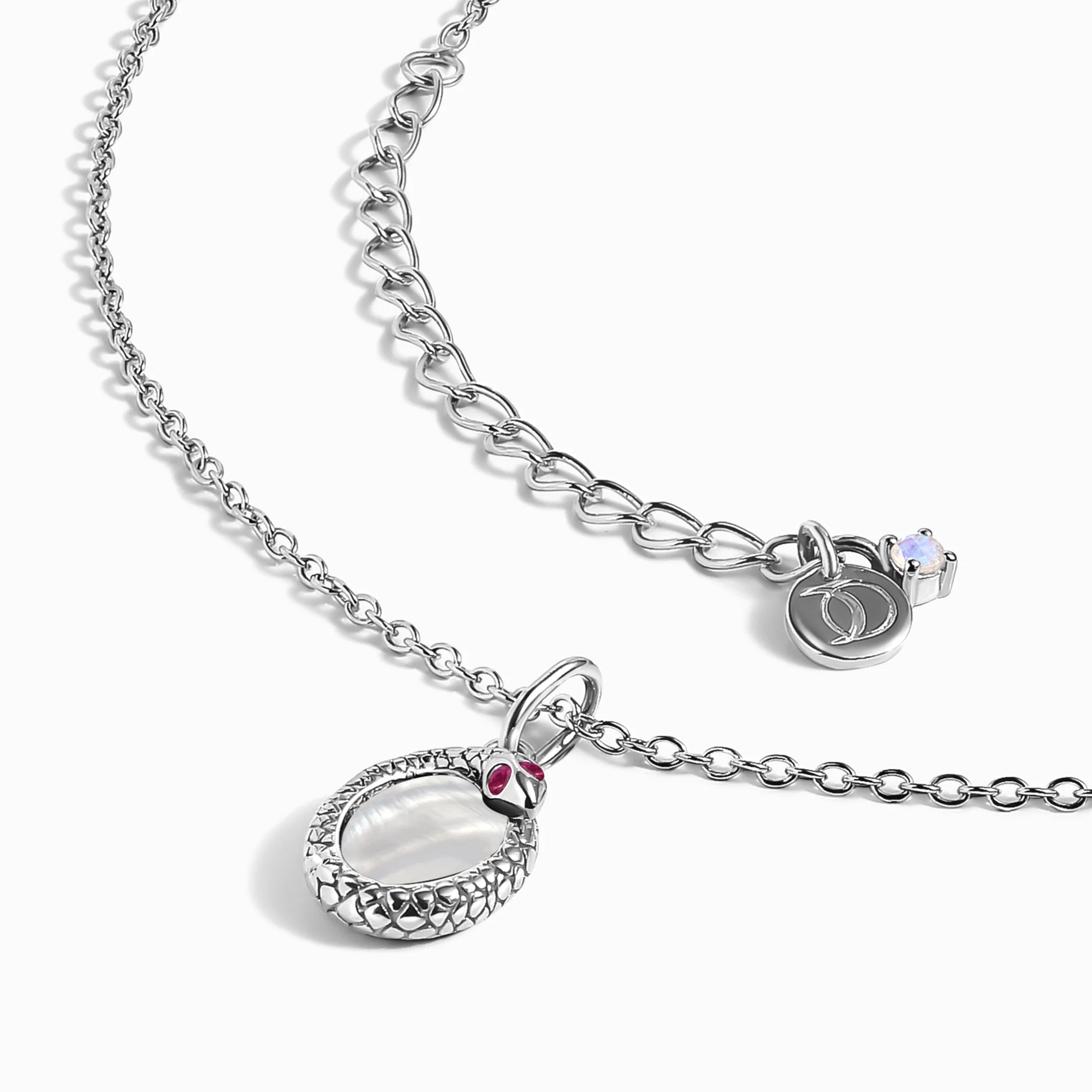 Mother of Pearl Ruby Necklace - Serpent - Image 5