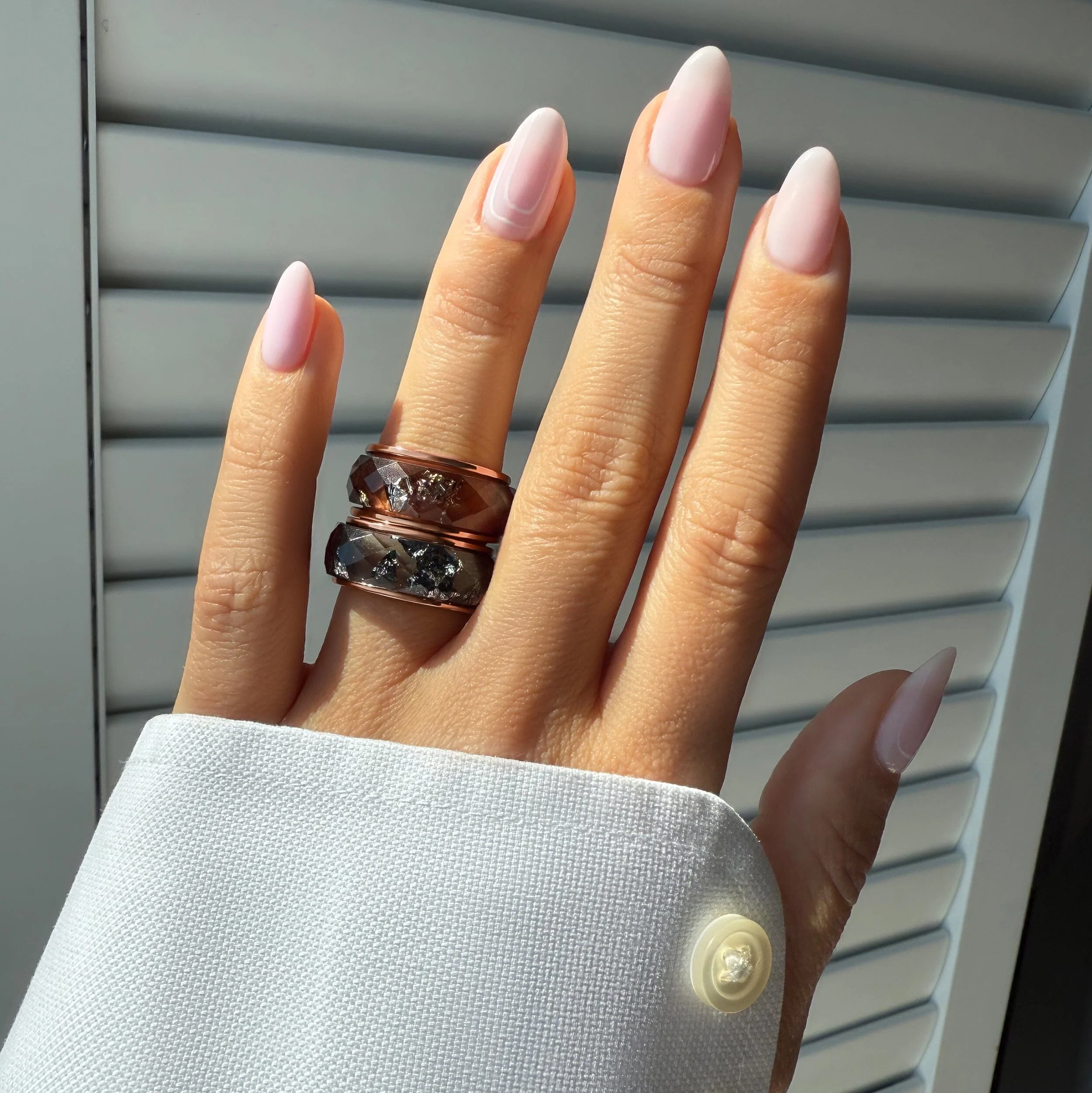 Night Sky & Golden Amber Resin Rings Set - Image 12