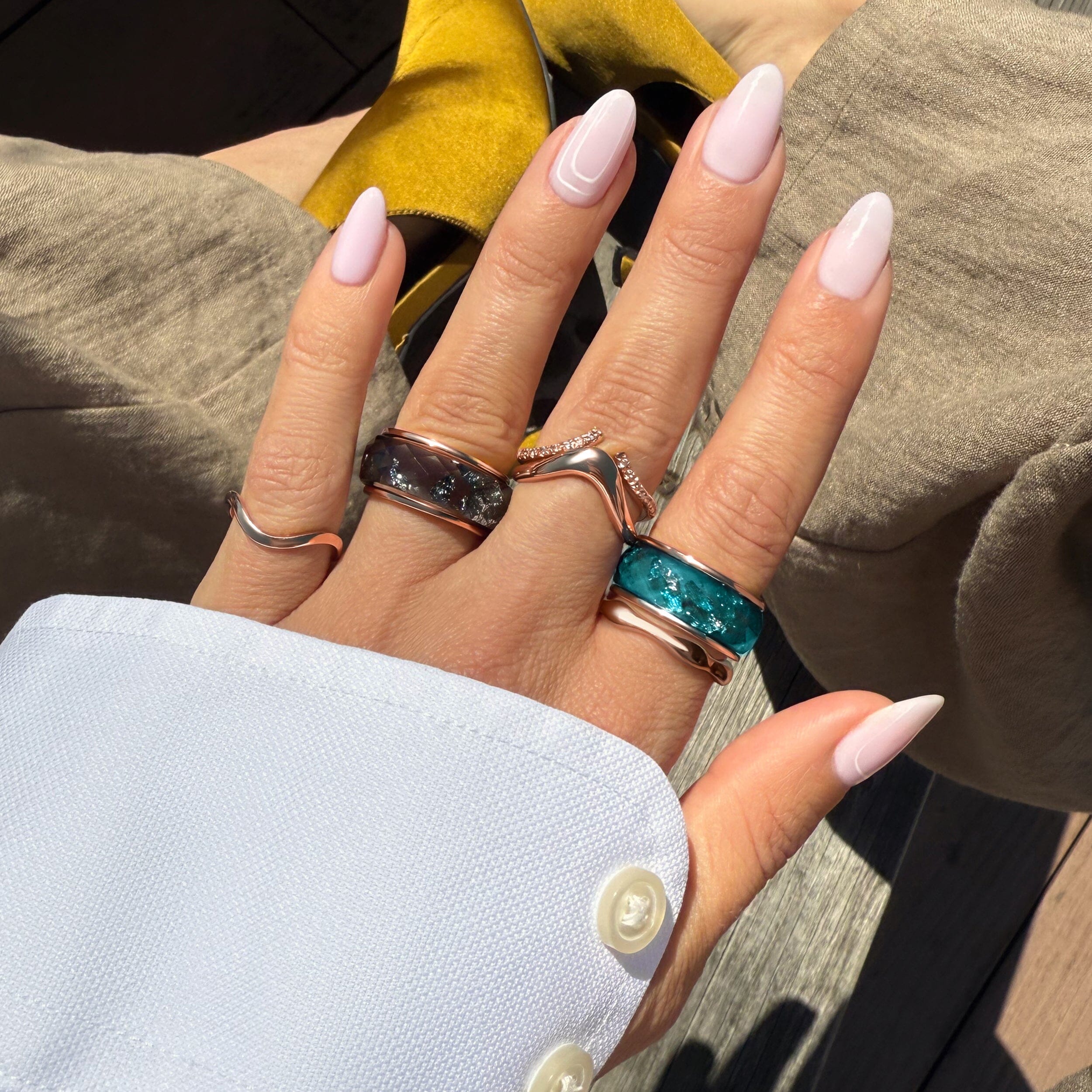 Night Sky & Ocean Blue Resin Rings Set - Image 11