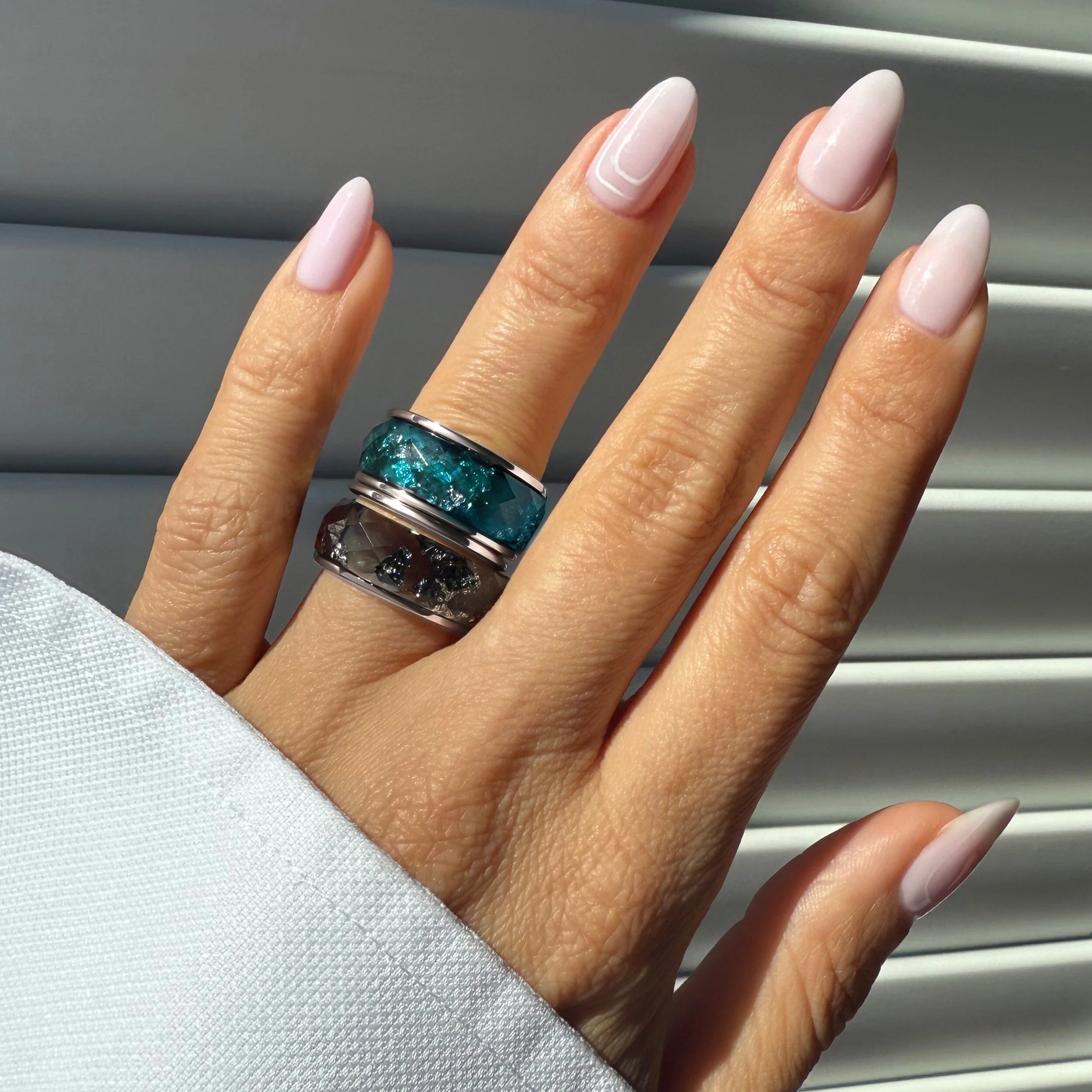Night Sky & Ocean Blue Resin Rings Set - Image 20