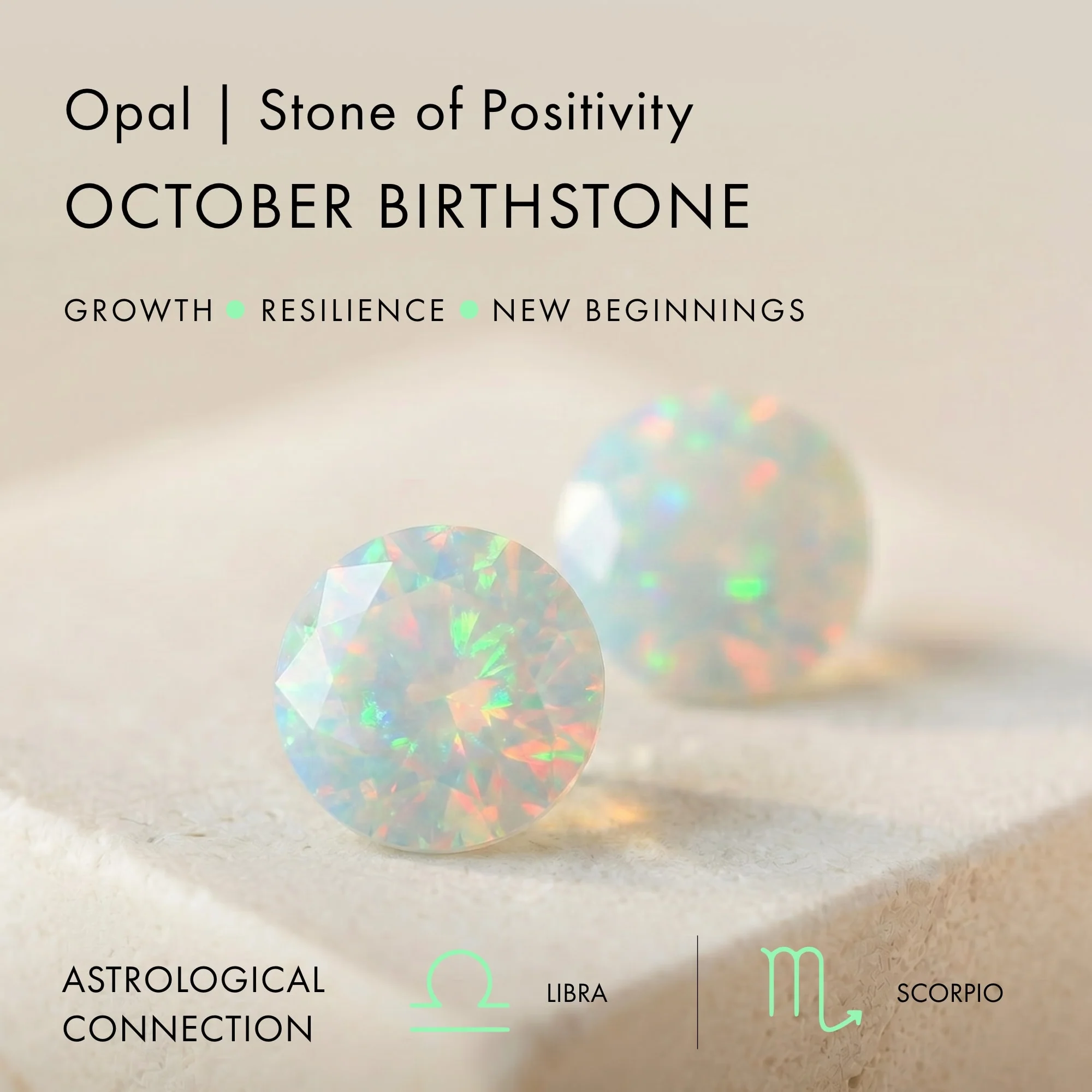 Fine Opal Lab Diamond Necklace Sway - October Birthstone - Image 10