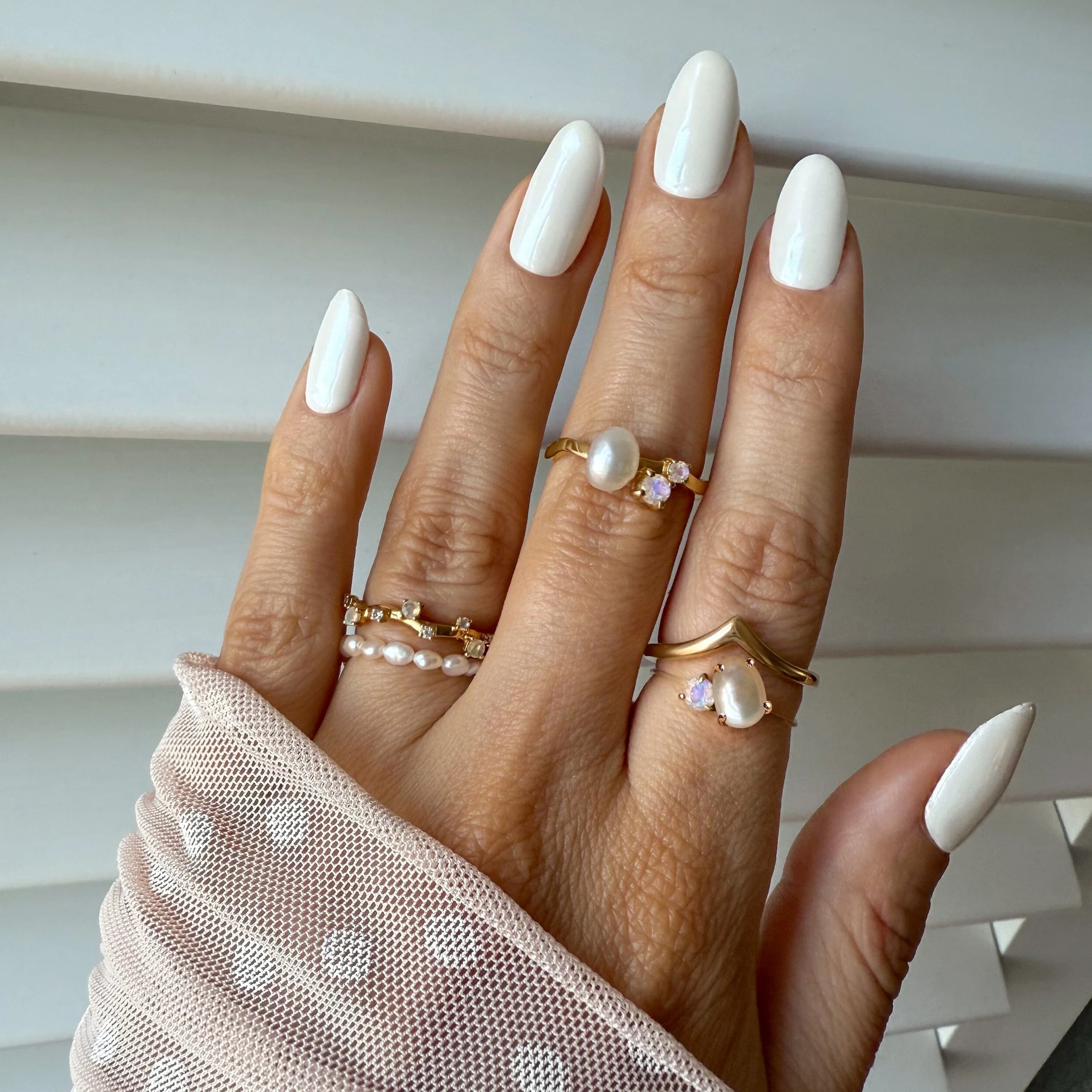 Pearl Moonstone Ring - Aelora - Image 33