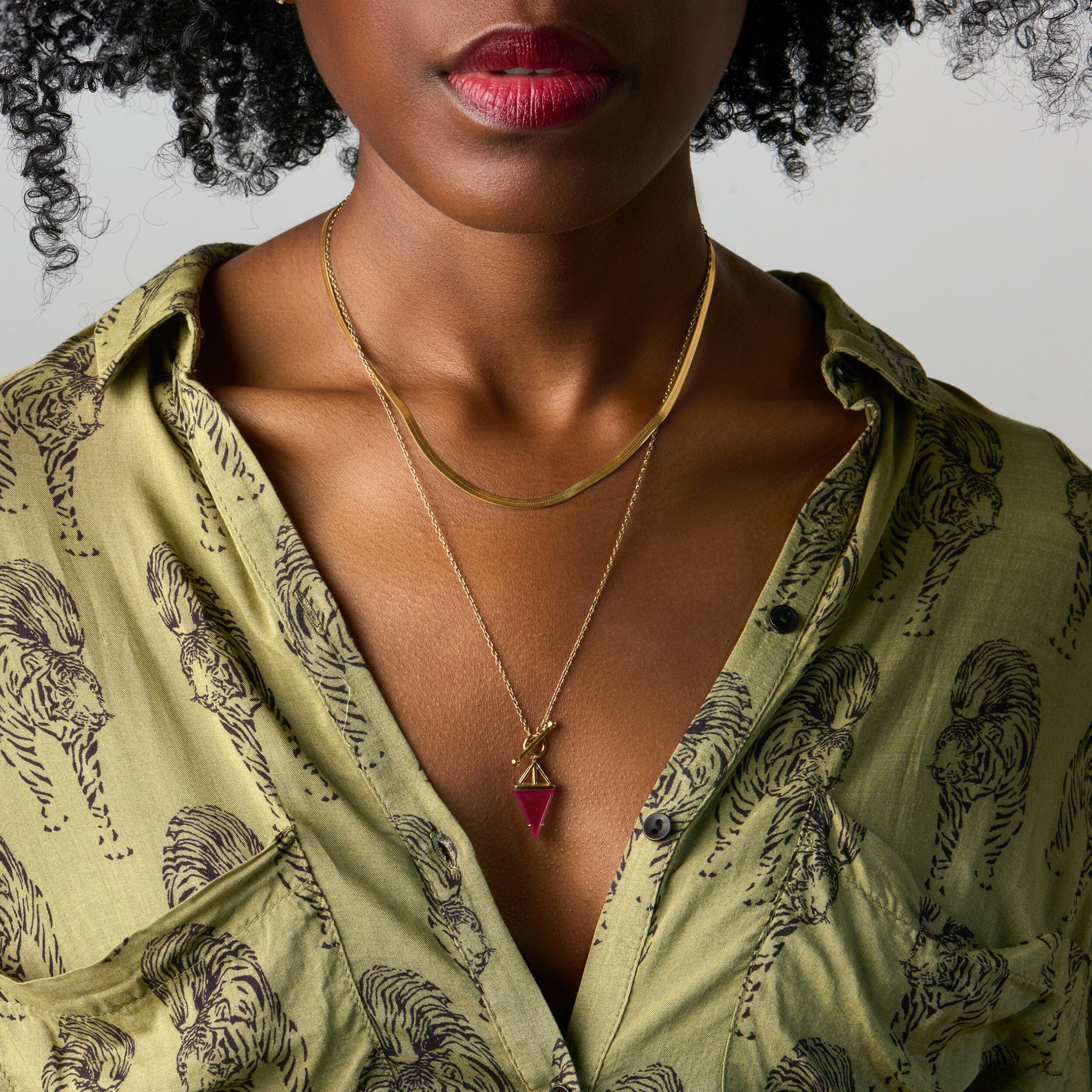 Pink Quartz Heroine & Herringbone Necklaces - Image 6