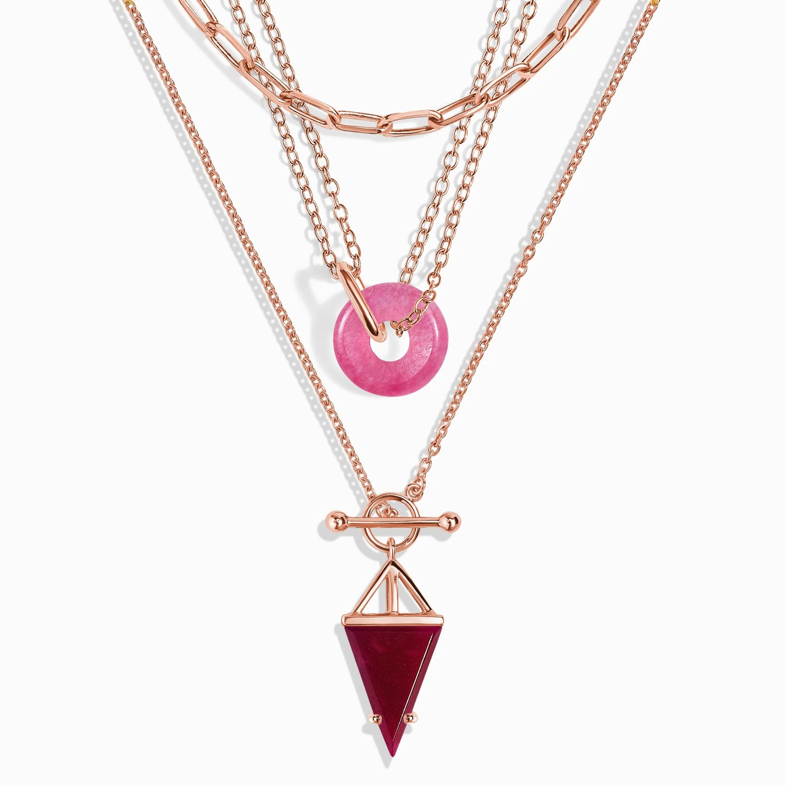 Pink Quartz Heroine & Ora & Widelink Necklaces - Image 3