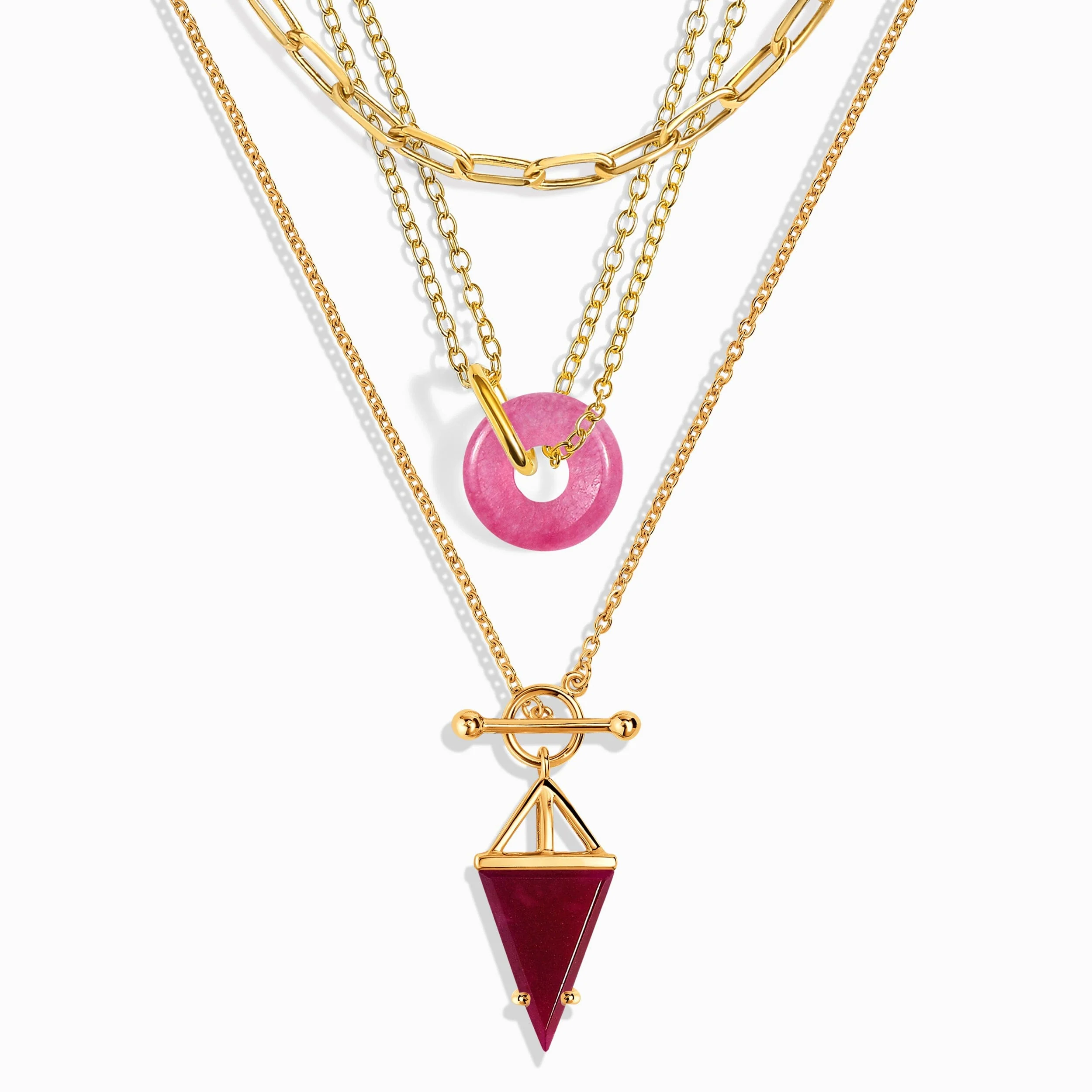 Pink Quartz Heroine & Ora & Widelink Necklaces - Image 5