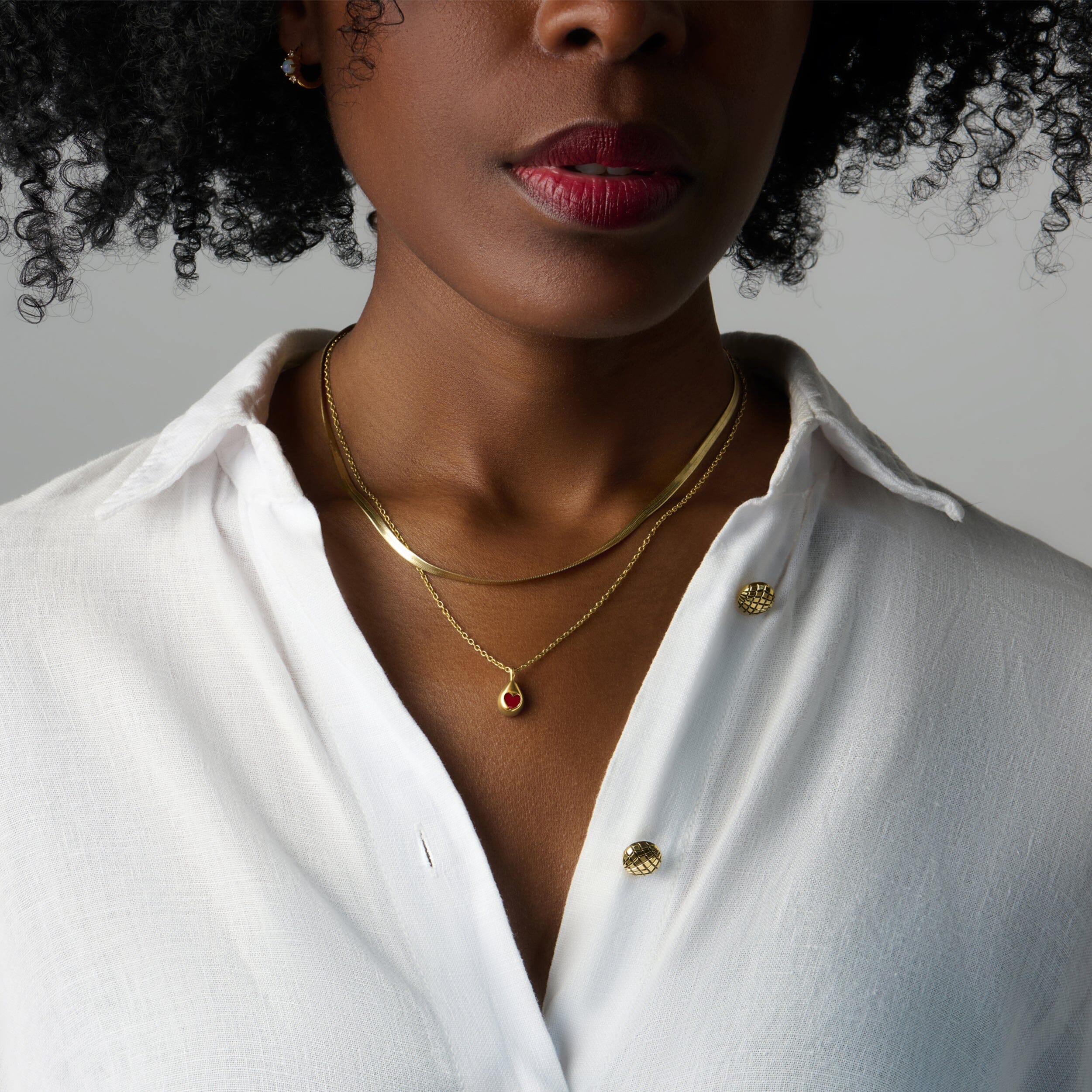 Pink Quartz Hidden Heart Necklace & Herringbone Chain - Image 9