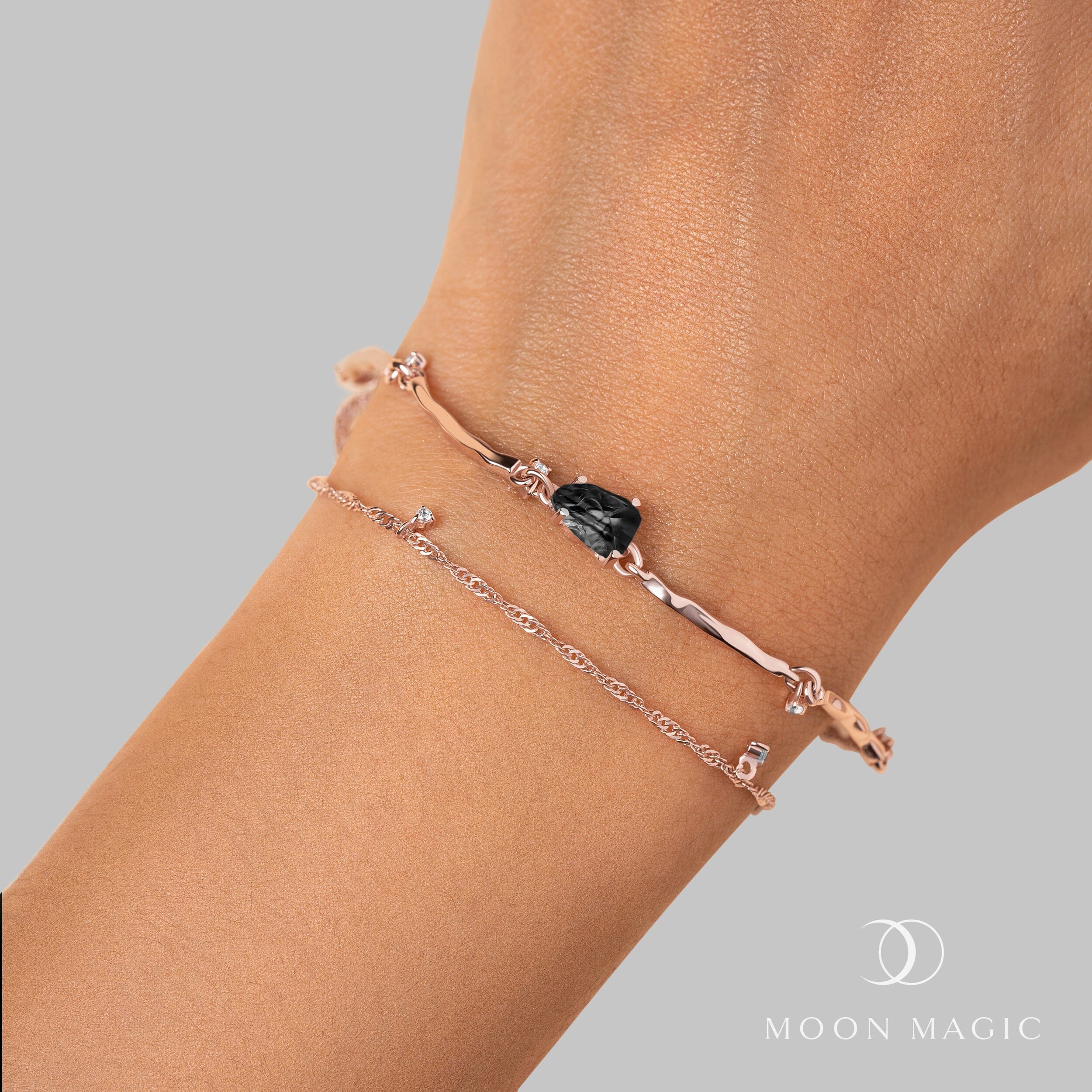 Raw Crystal Bracelet - Flow Black Obsidian - Image 15