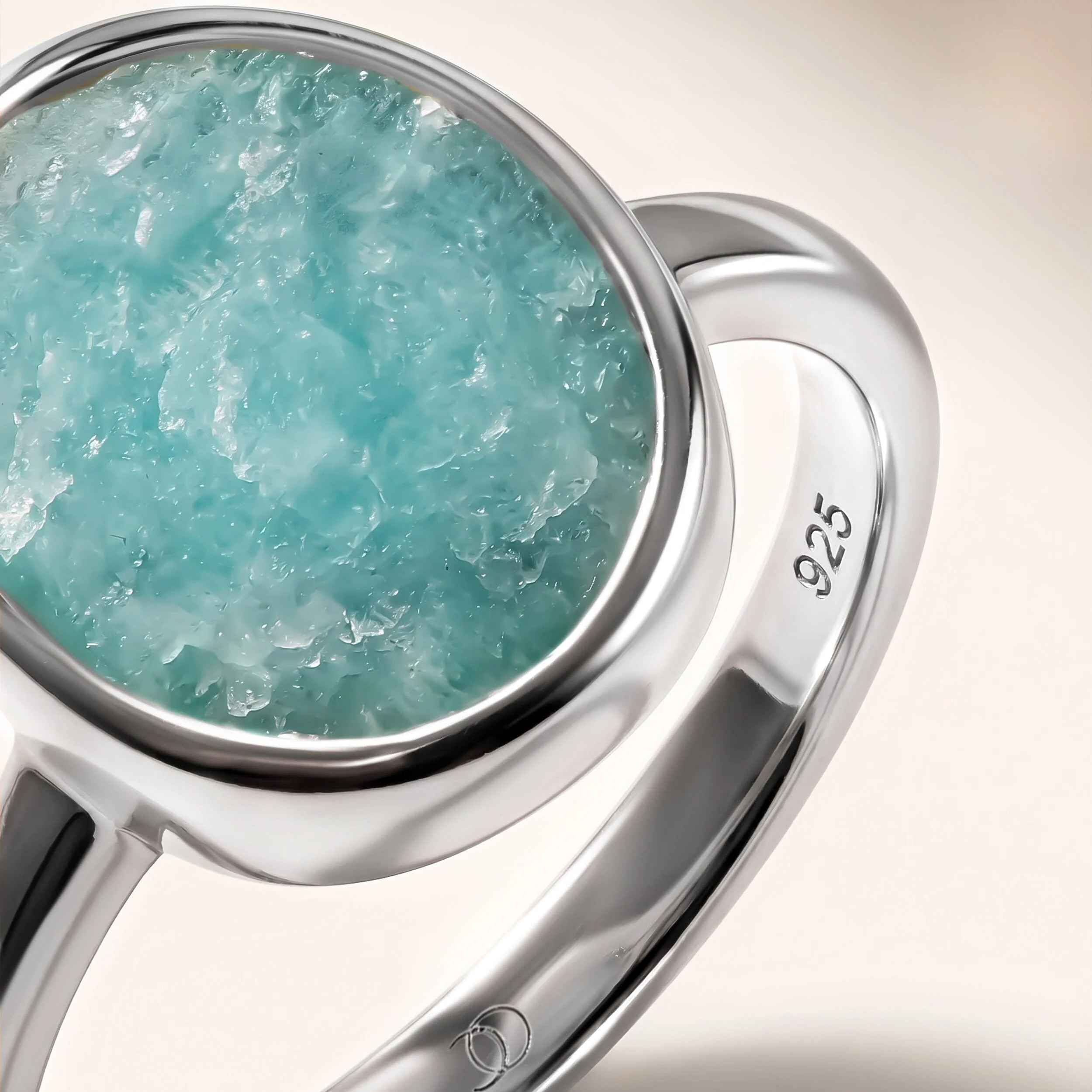 Raw Crystal Ring - Enfolded Amazonite - Image 11