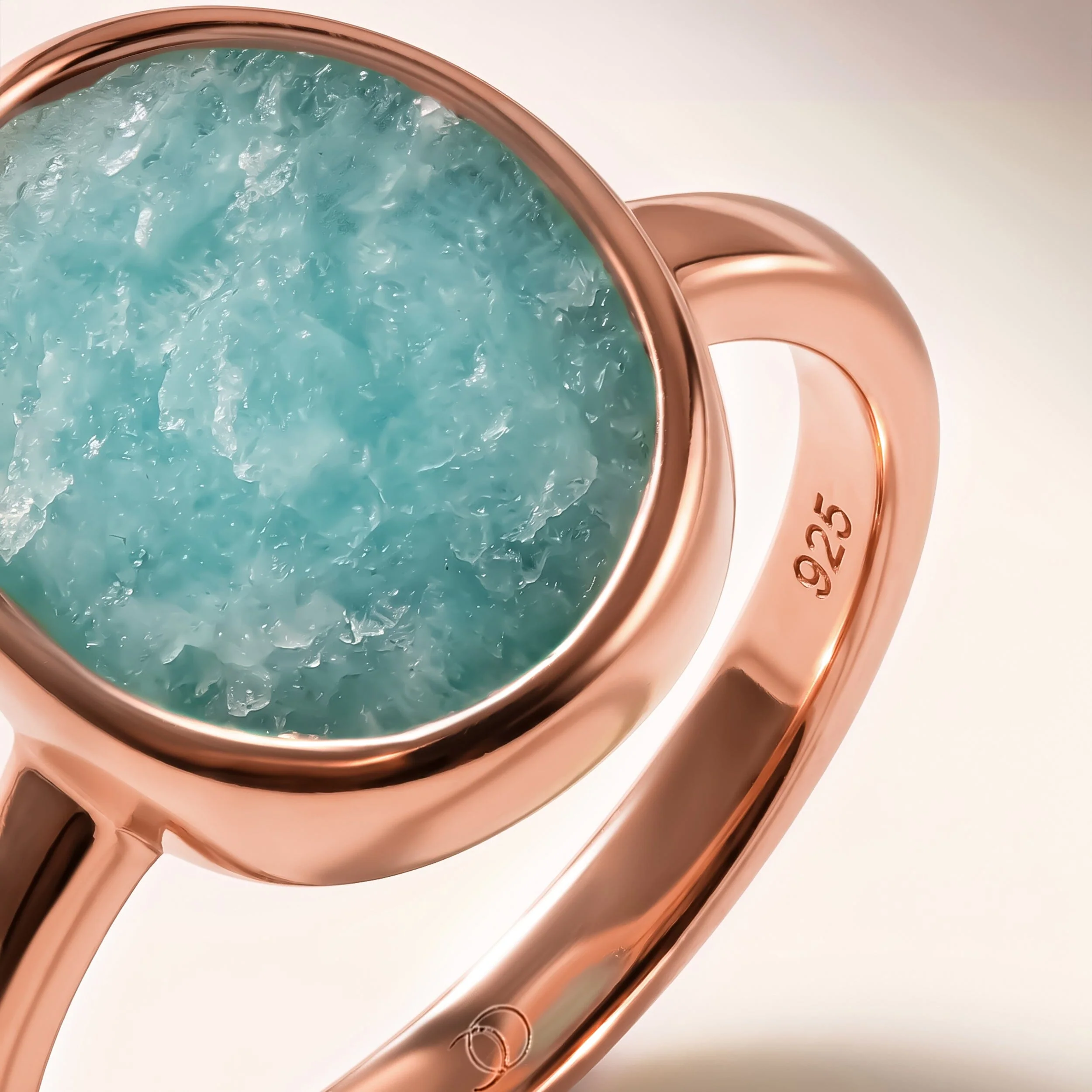 Raw Crystal Ring - Enfolded Amazonite - Image 12