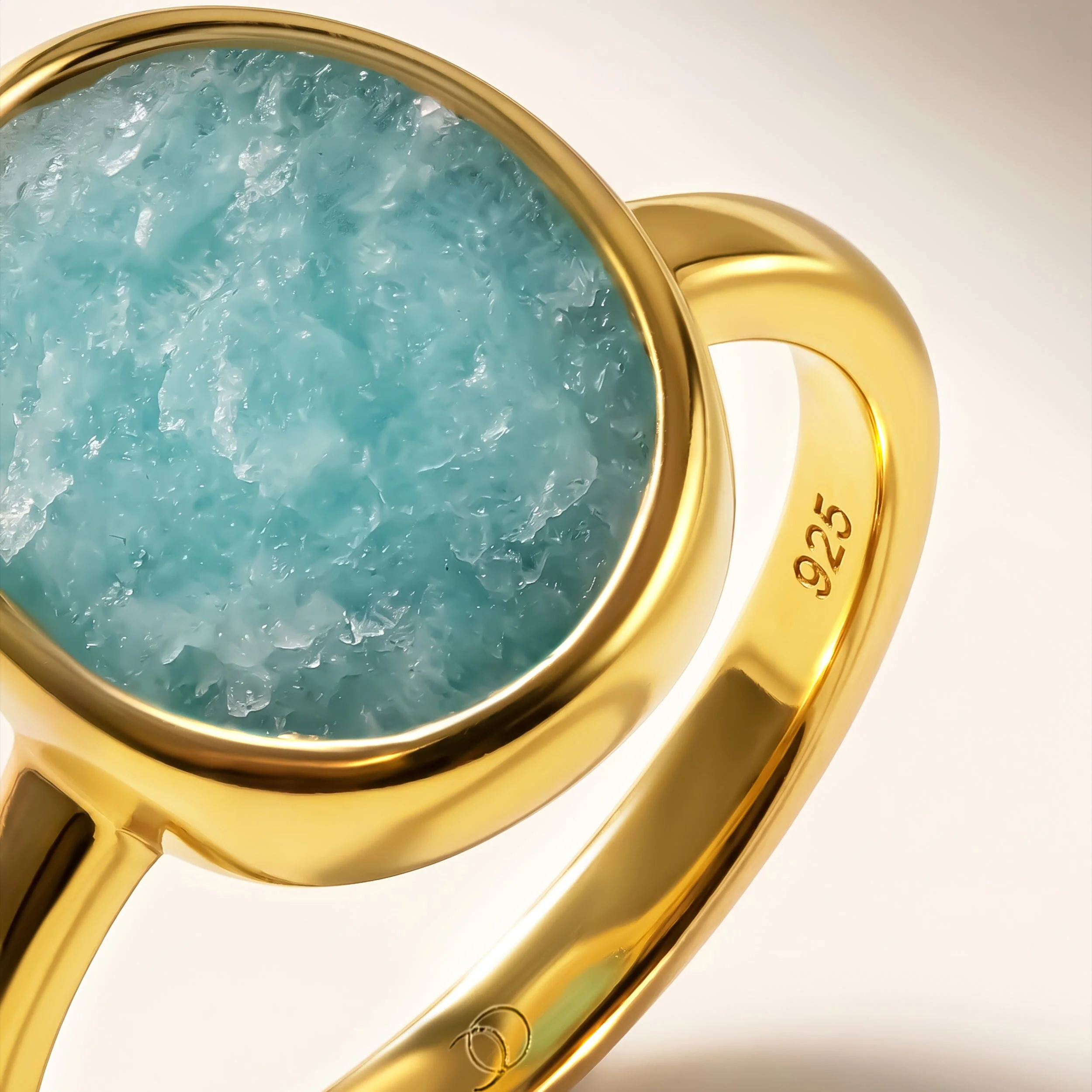 Raw Crystal Ring - Enfolded Amazonite - Image 13