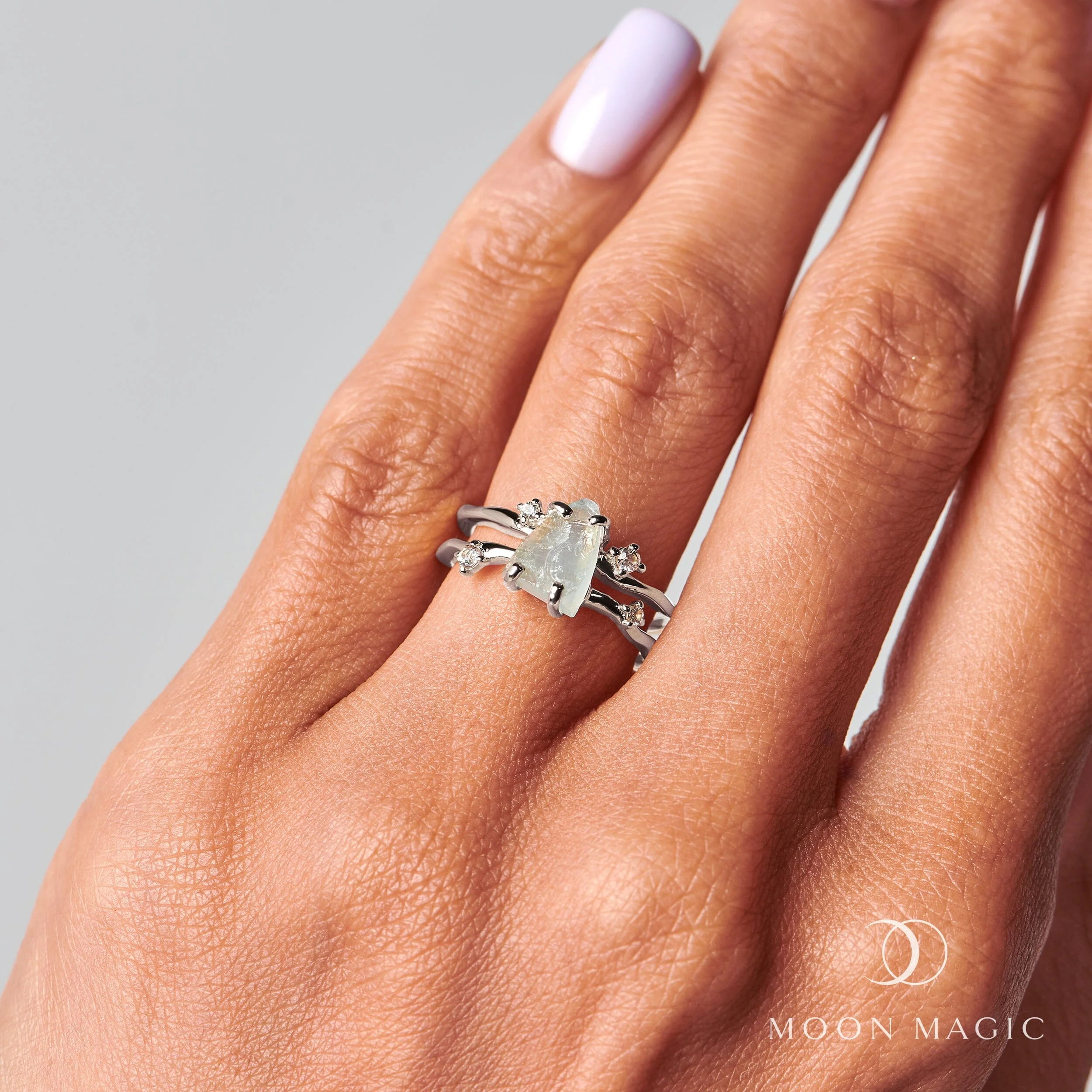 Raw Crystal Ring - Flow Aquamarine - Image 2