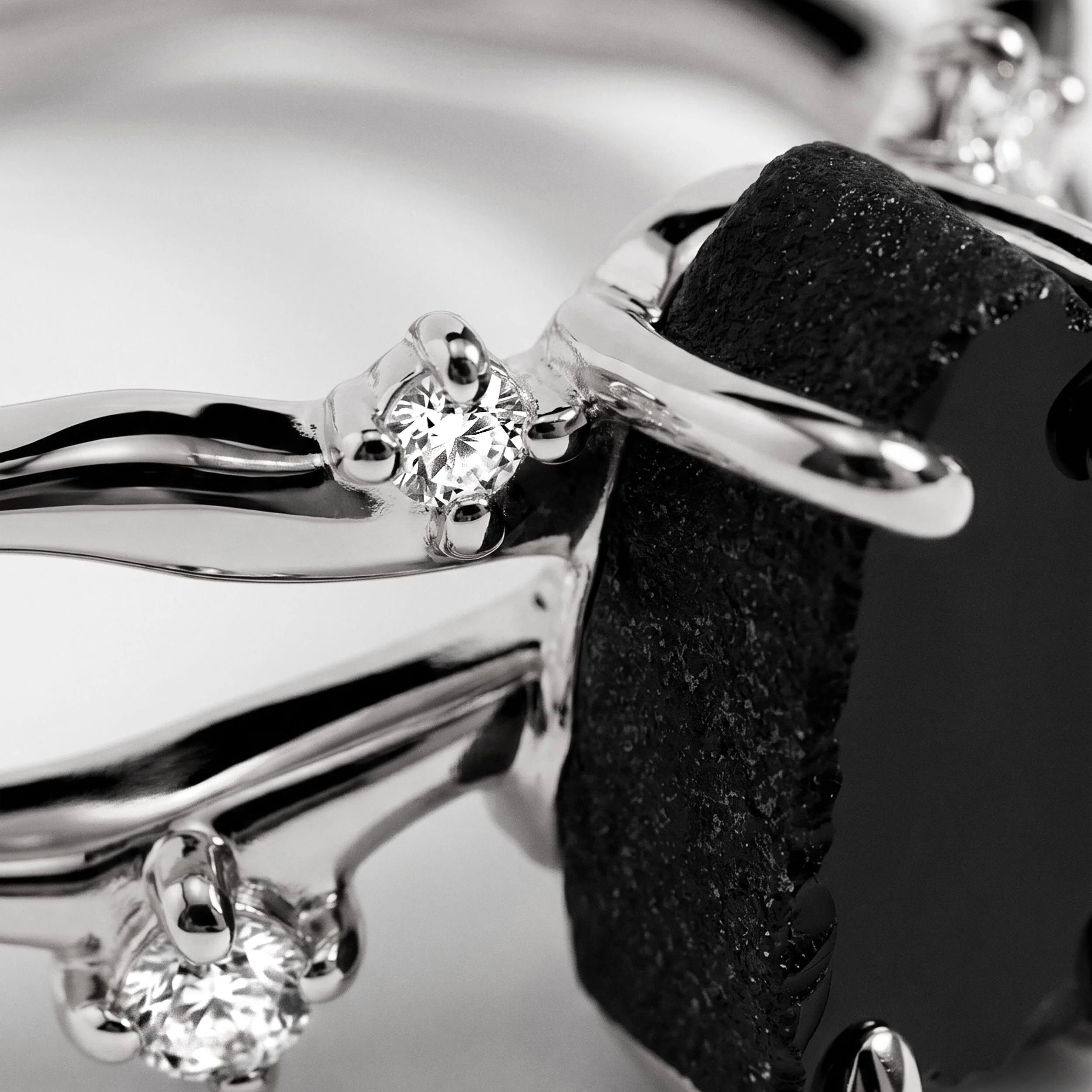 Raw Crystal Ring - Flow Black Obsidian - Image 11