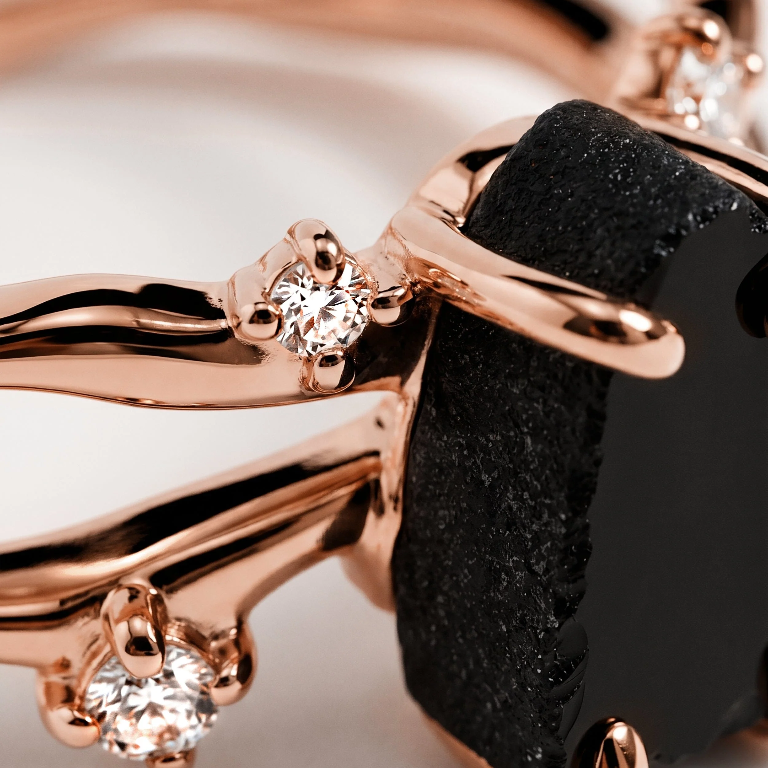 Raw Crystal Ring - Flow Black Obsidian - Image 12