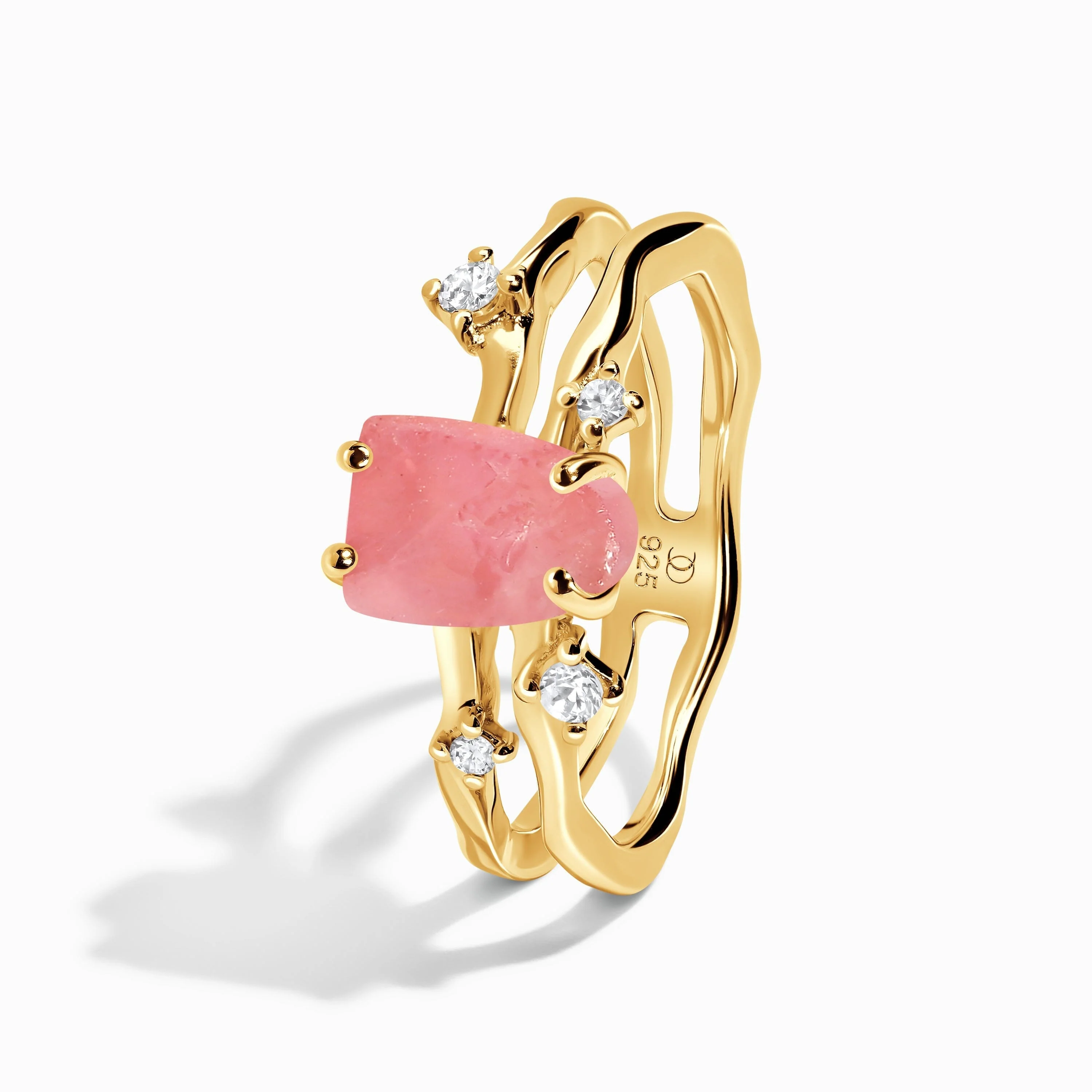Raw Crystal Ring - Flow Rose Quartz - Image 17