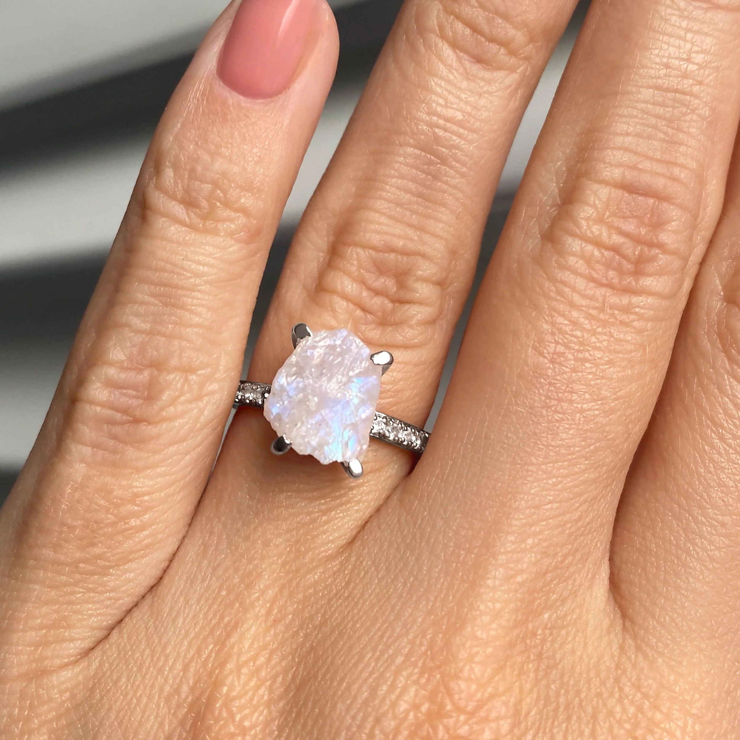 Raw Crystal Ring - Ritzy Moonstone - Image 2