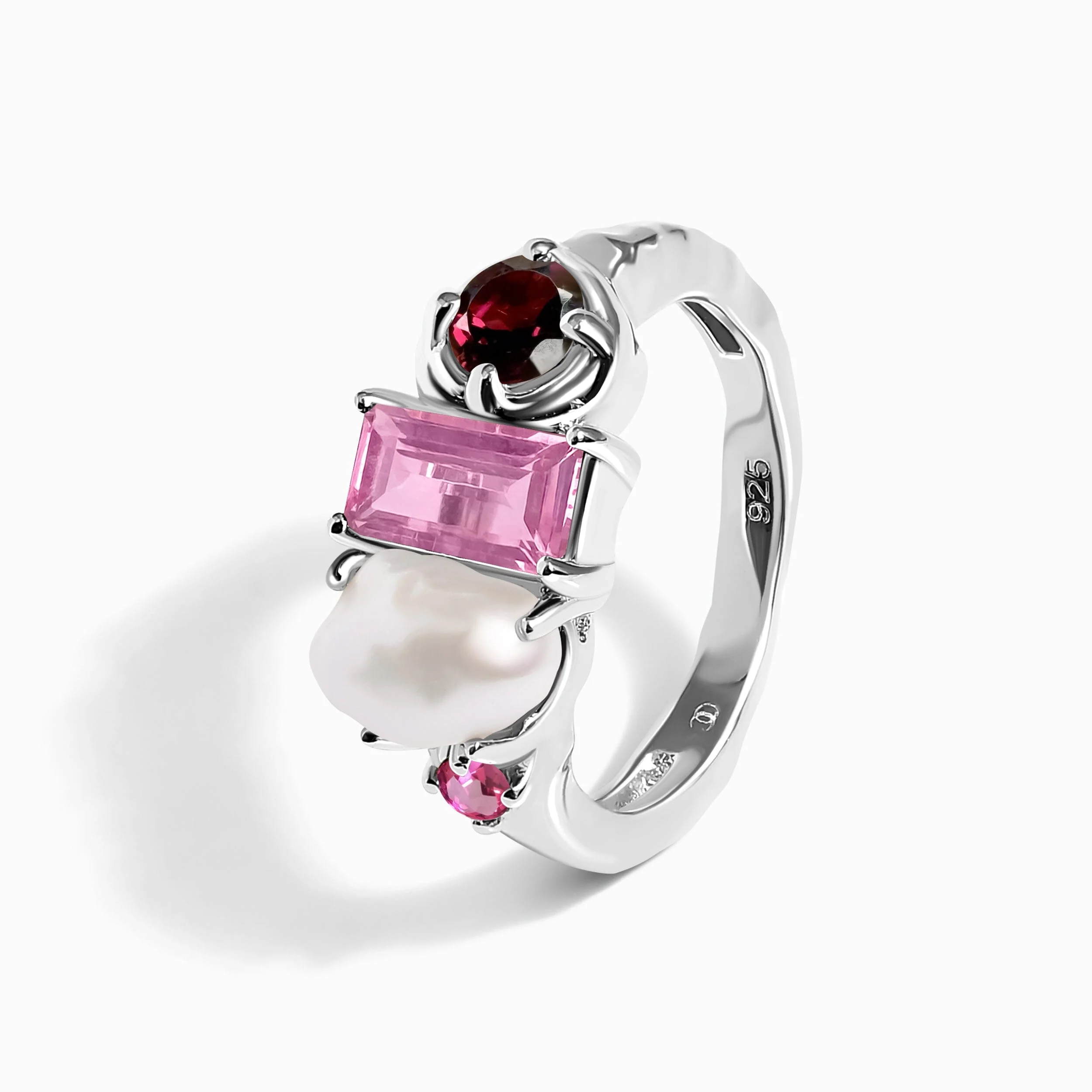 Rhodolite Garnet Treasure Ring & Waves Band - Image 10