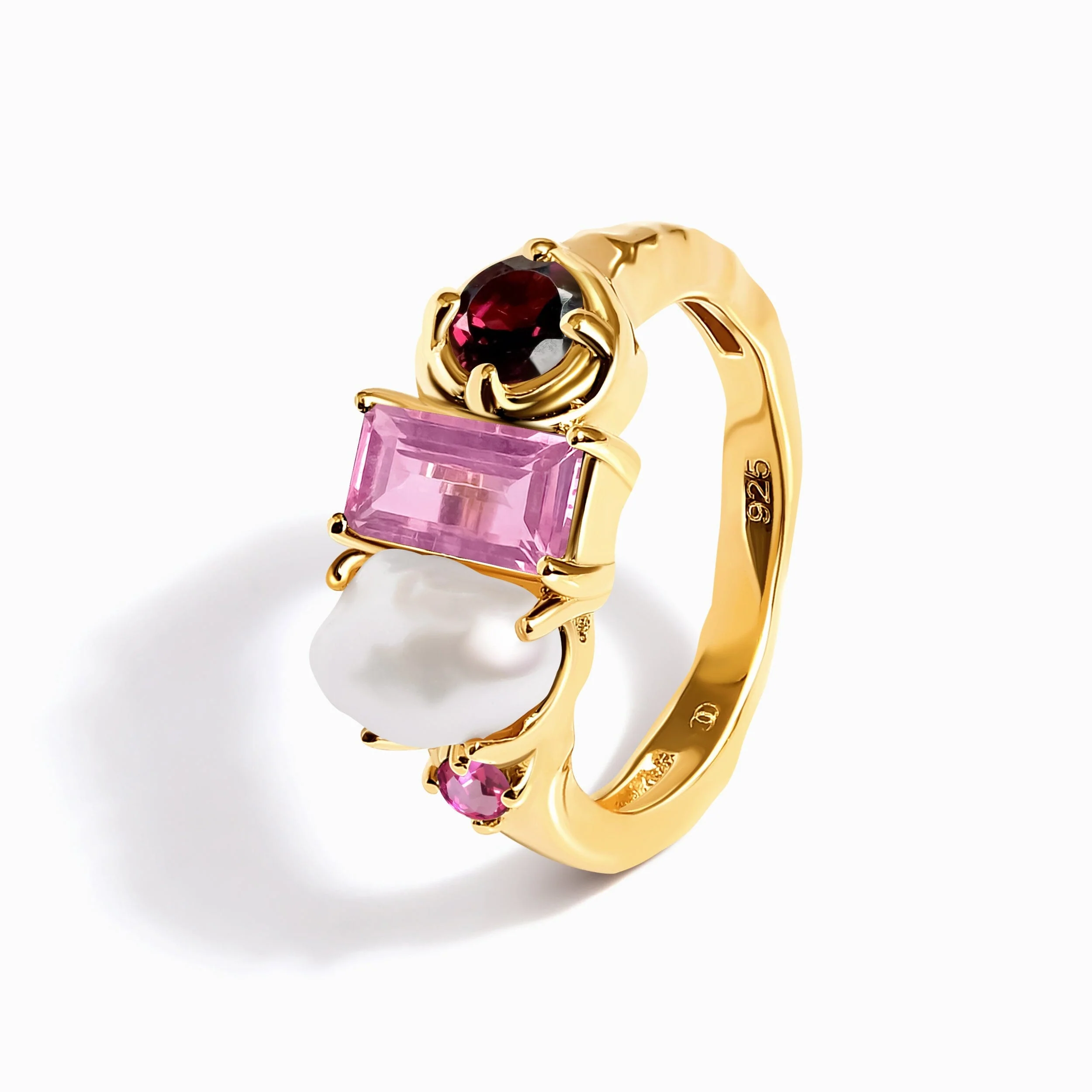 Rhodolite Garnet Treasure Ring & Waves Band - Image 12