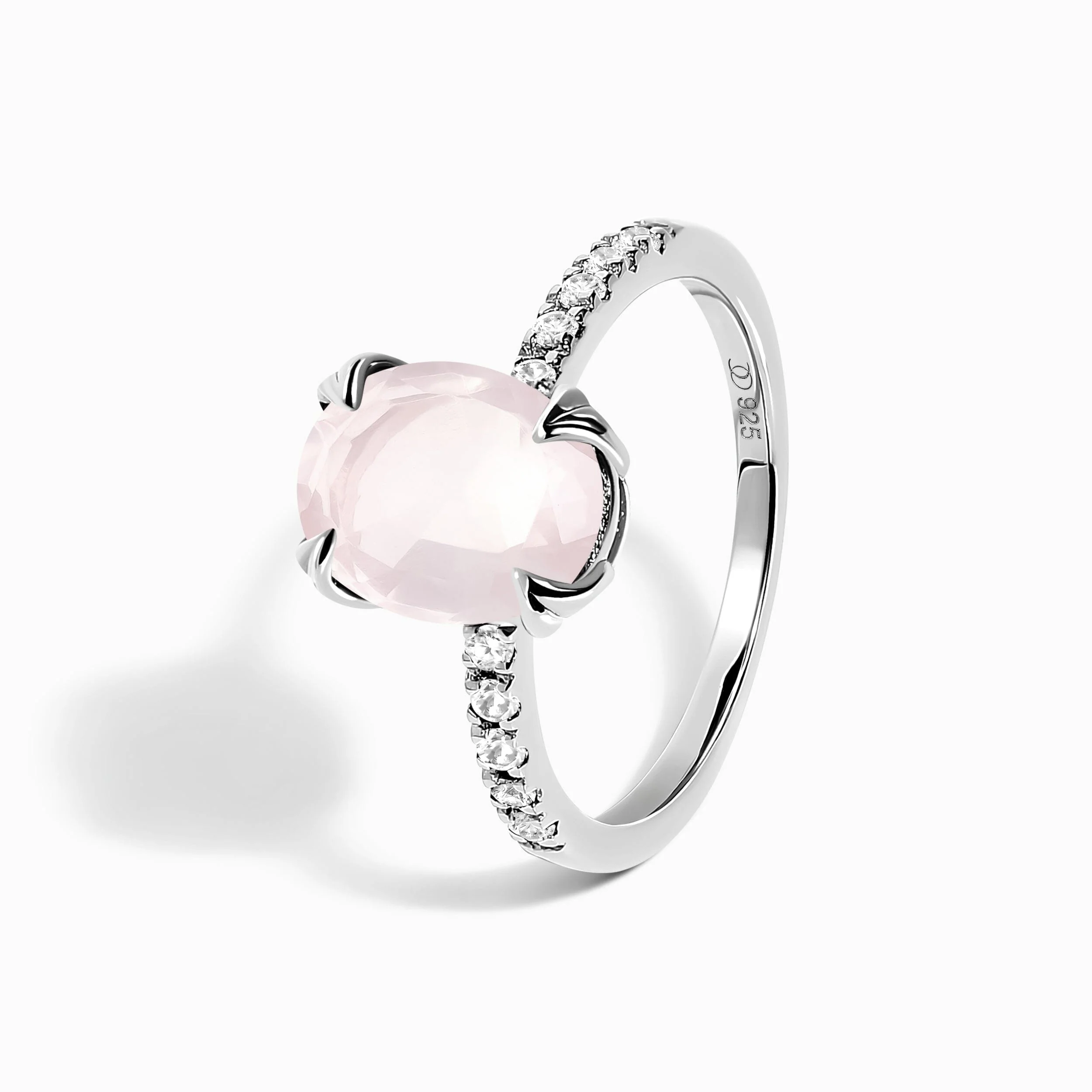Fine Rose Quartz Lab Diamond Ring - Harlow - Image 14