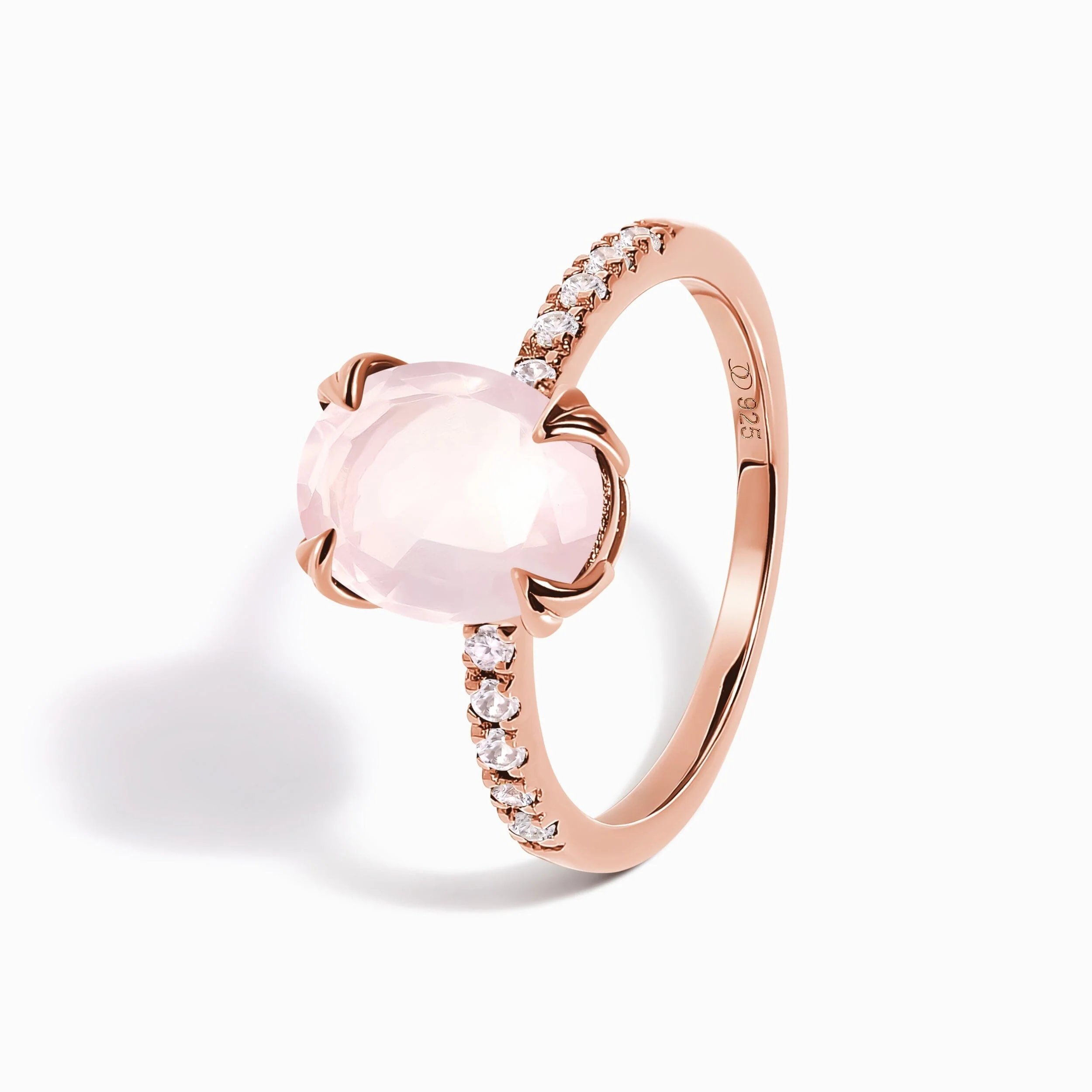 Fine Rose Quartz Lab Diamond Ring - Harlow - Image 11