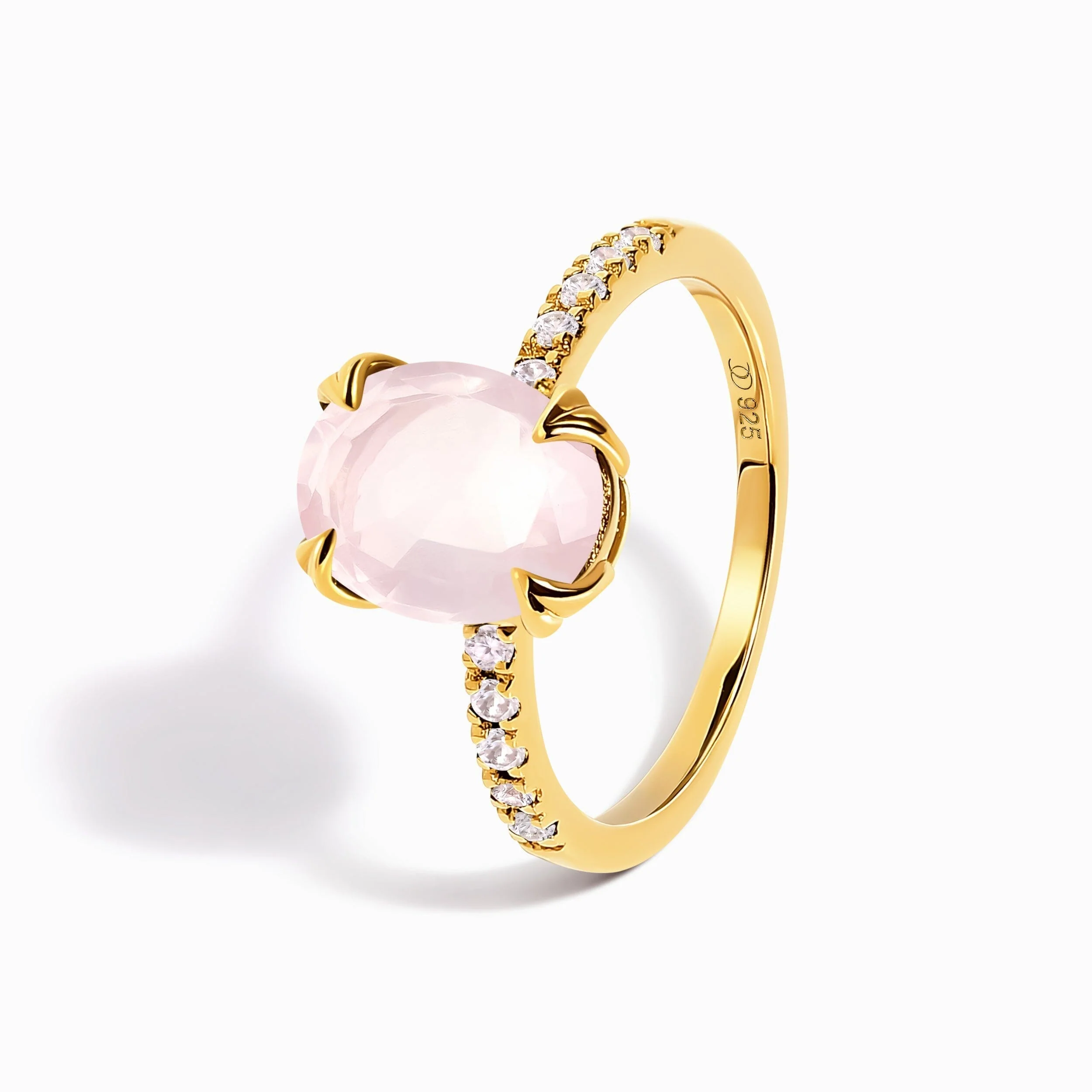Fine Rose Quartz Lab Diamond Ring - Harlow - Image 17