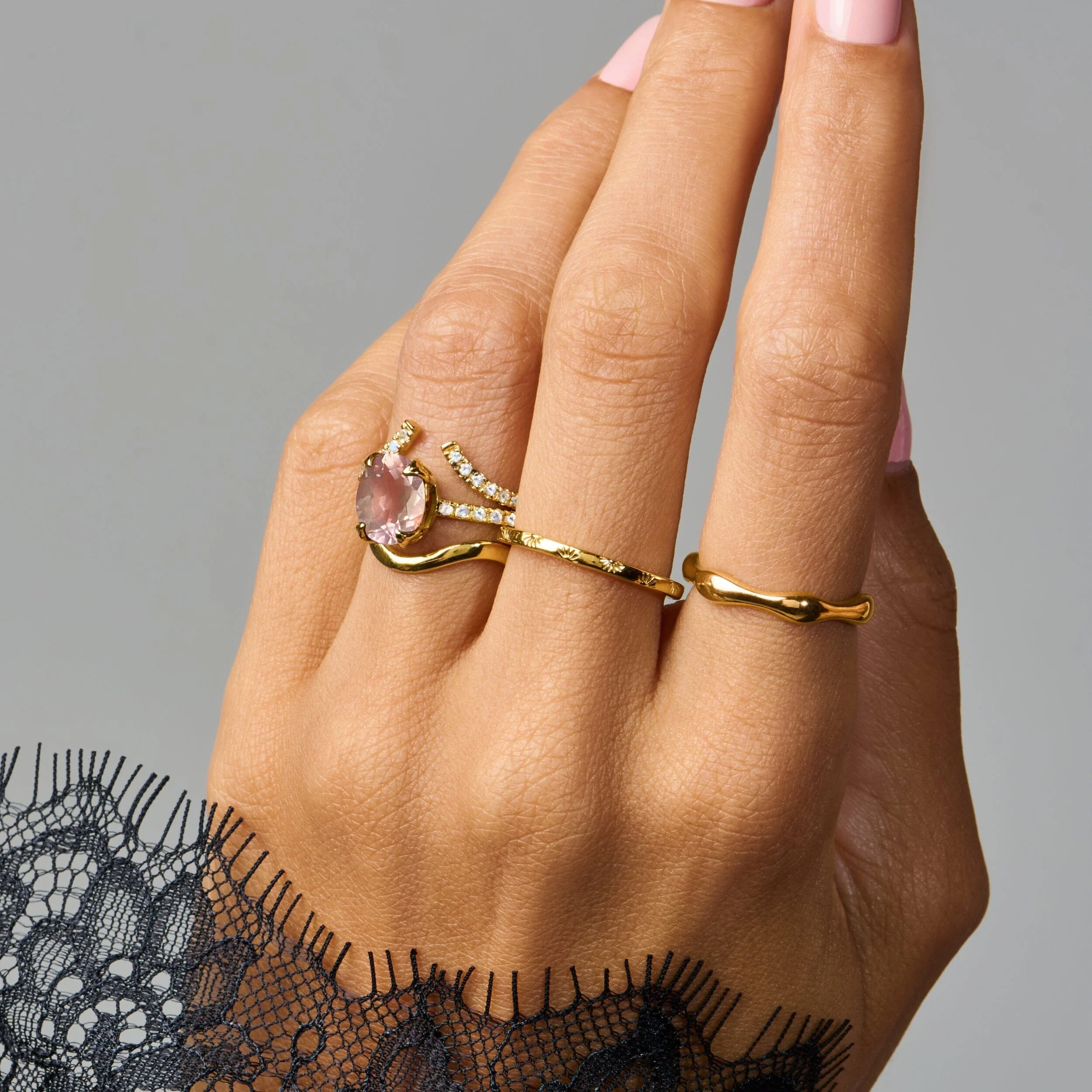 Rose Quartz Harlow & Waves Rings - Image 19