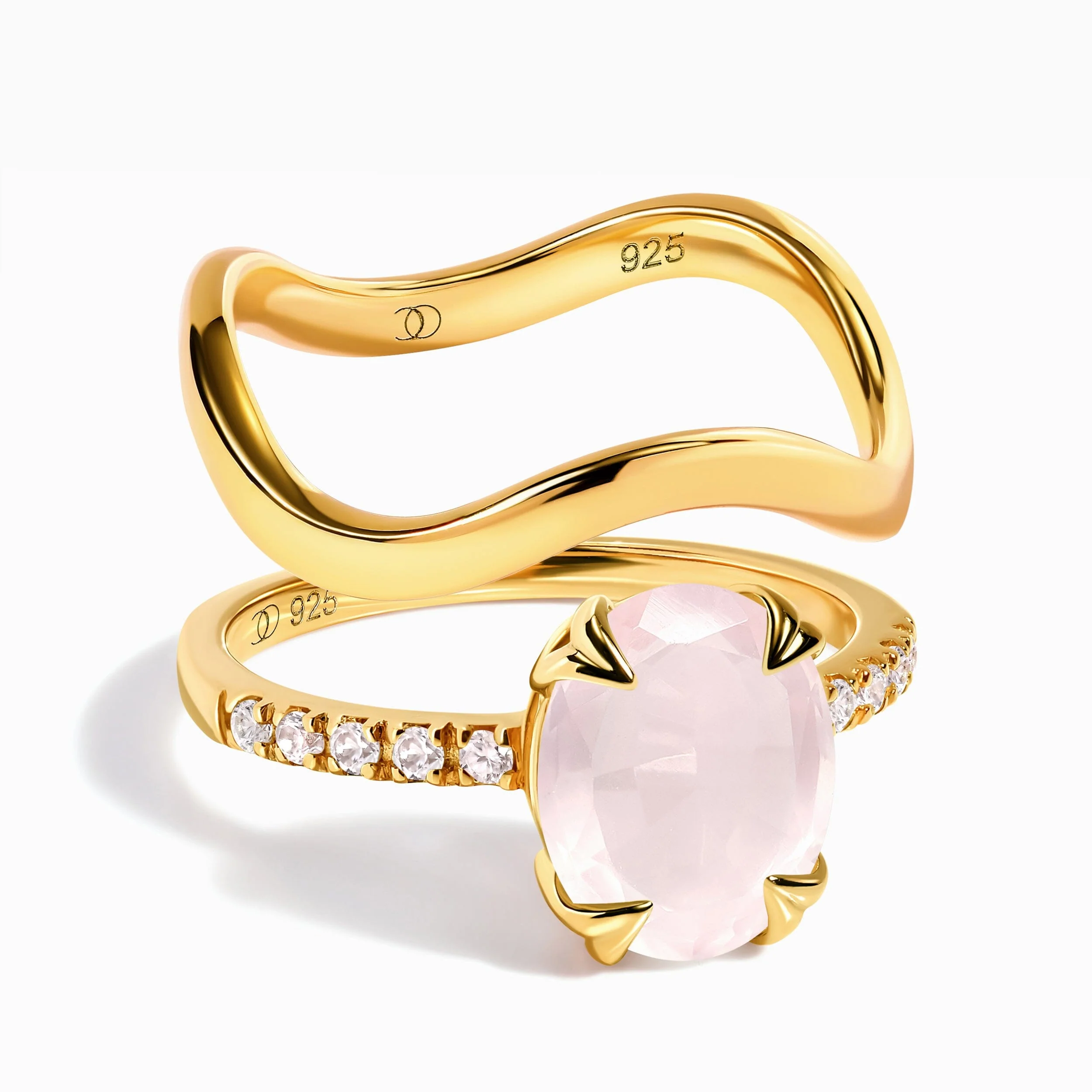 Rose Quartz Harlow & Waves Rings - Image 5