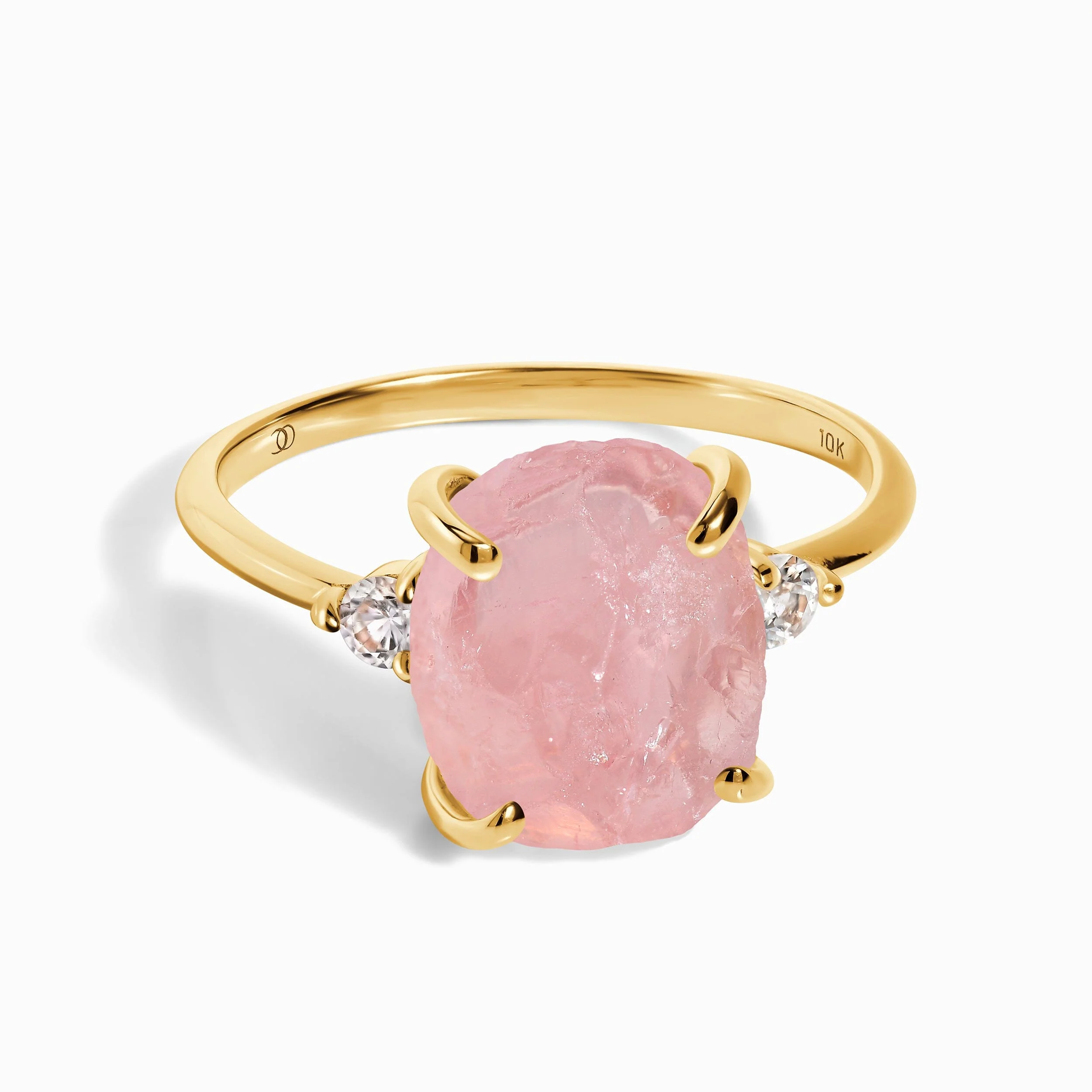 Rose Quartz Lab Diamond Ring - Raw Allure - Image 2