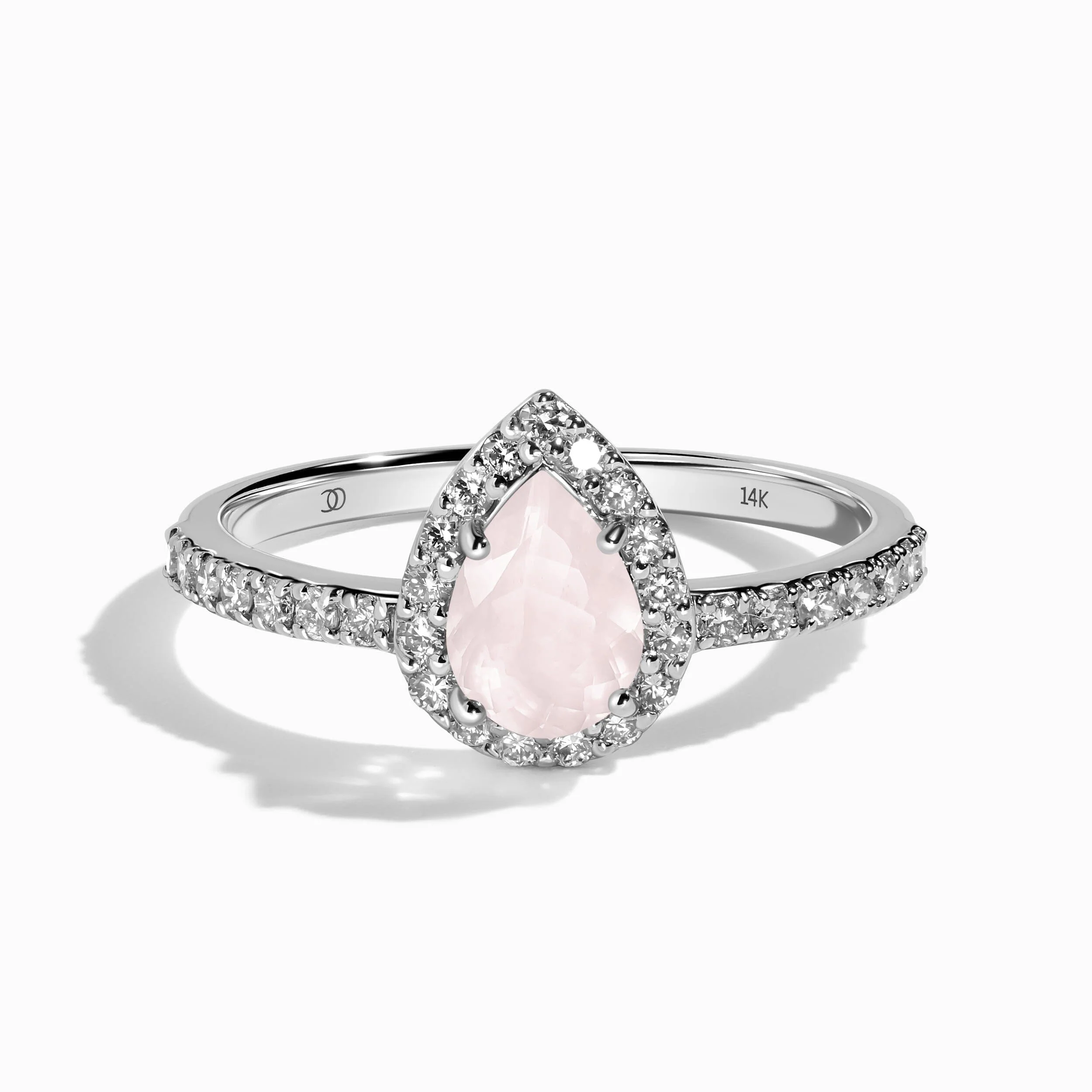 Rose Quartz Lab Diamond Ring - Tear of Joy - Image 3