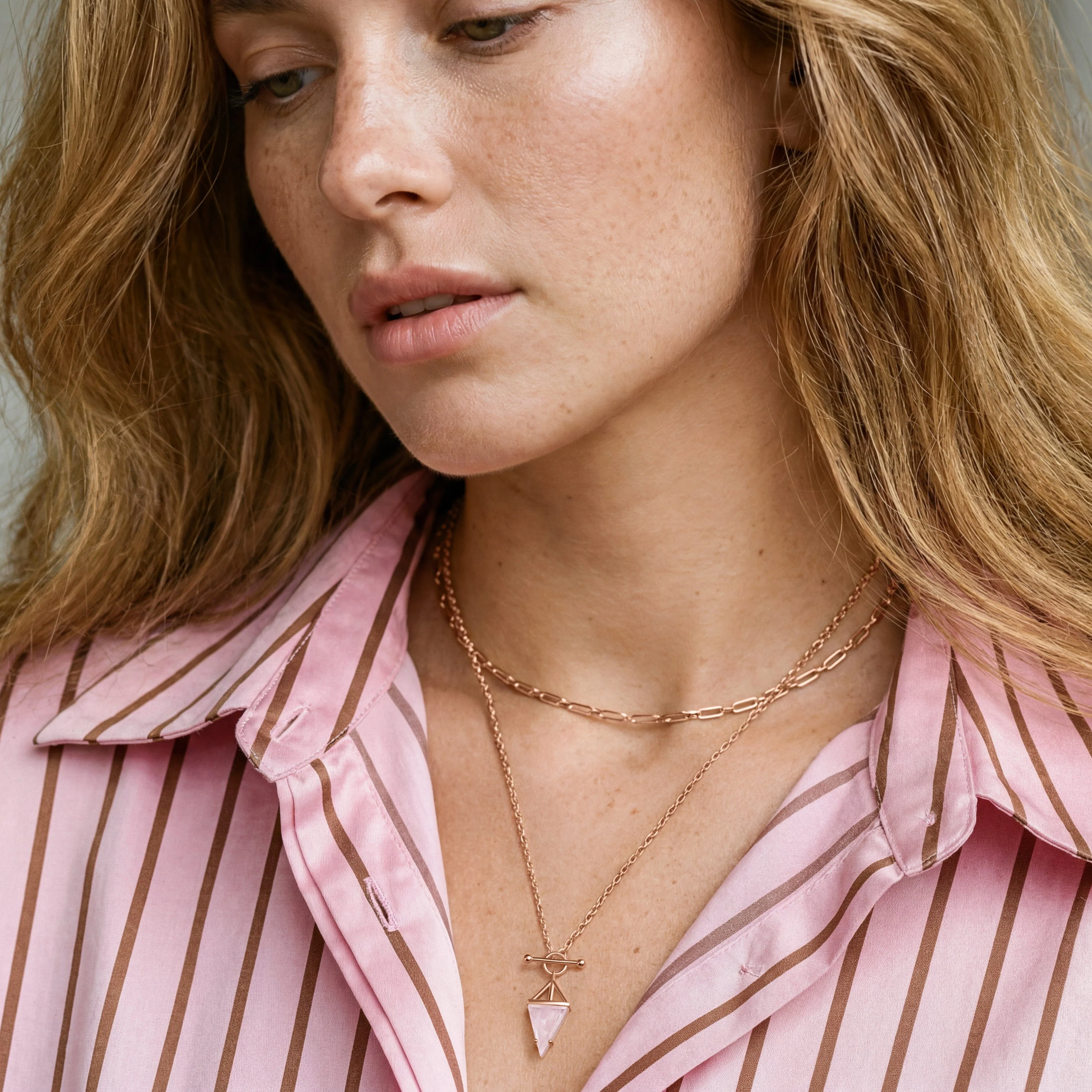 Rose Quartz Necklace - Heroine T-Lock - Image 17