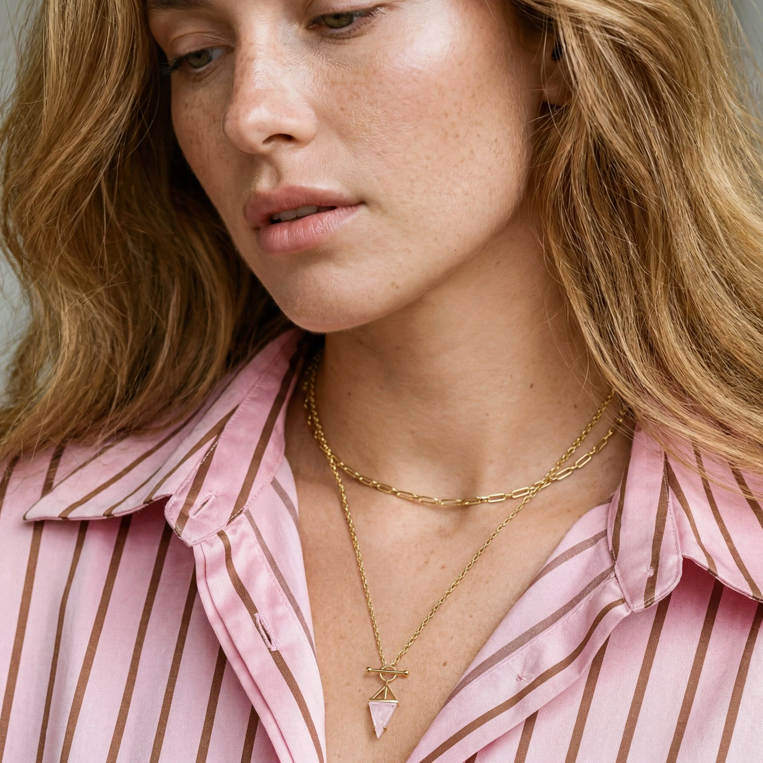Rose Quartz Necklace - Heroine T-Lock - Image 19