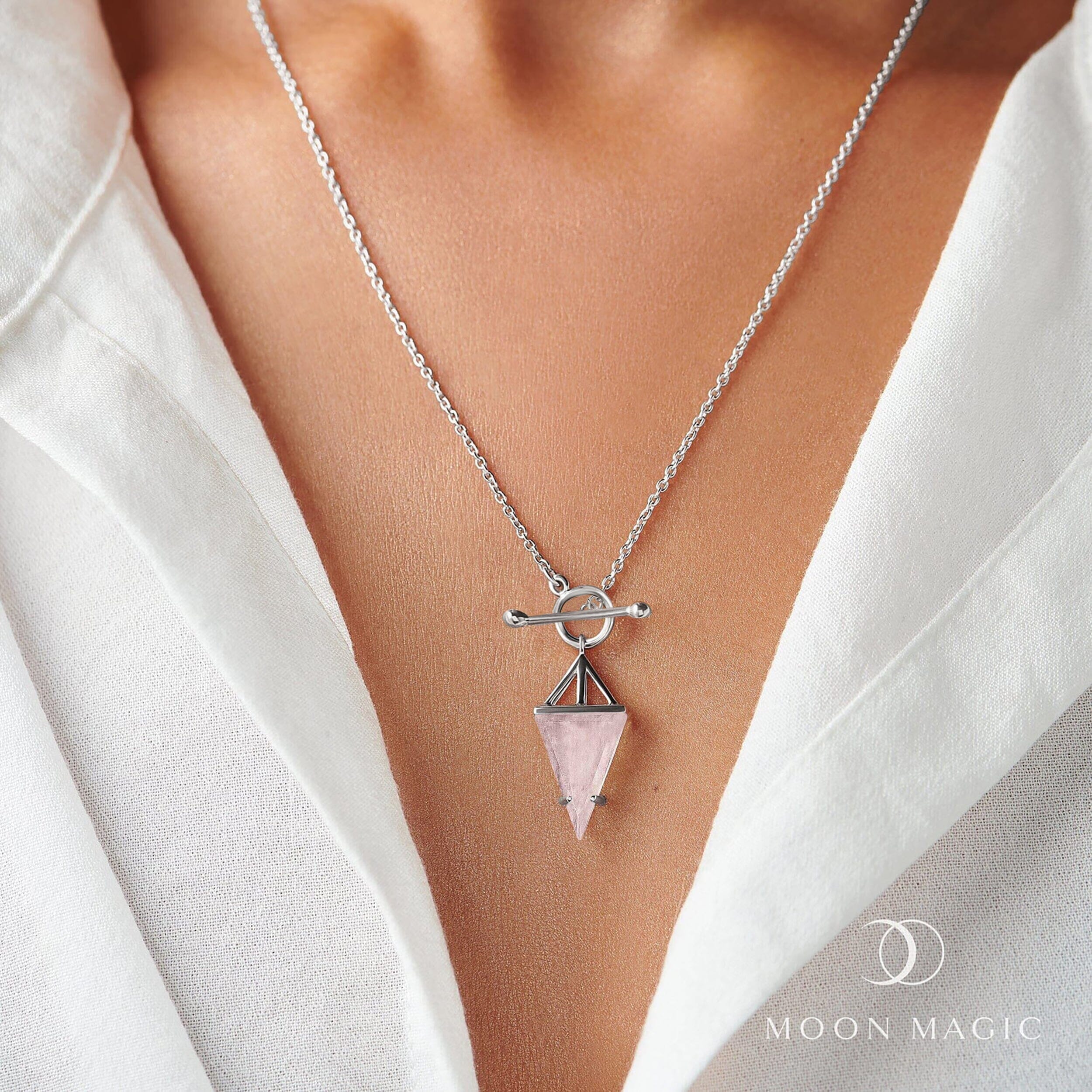 Rose Quartz Necklace - Heroine T-Lock - Image 2