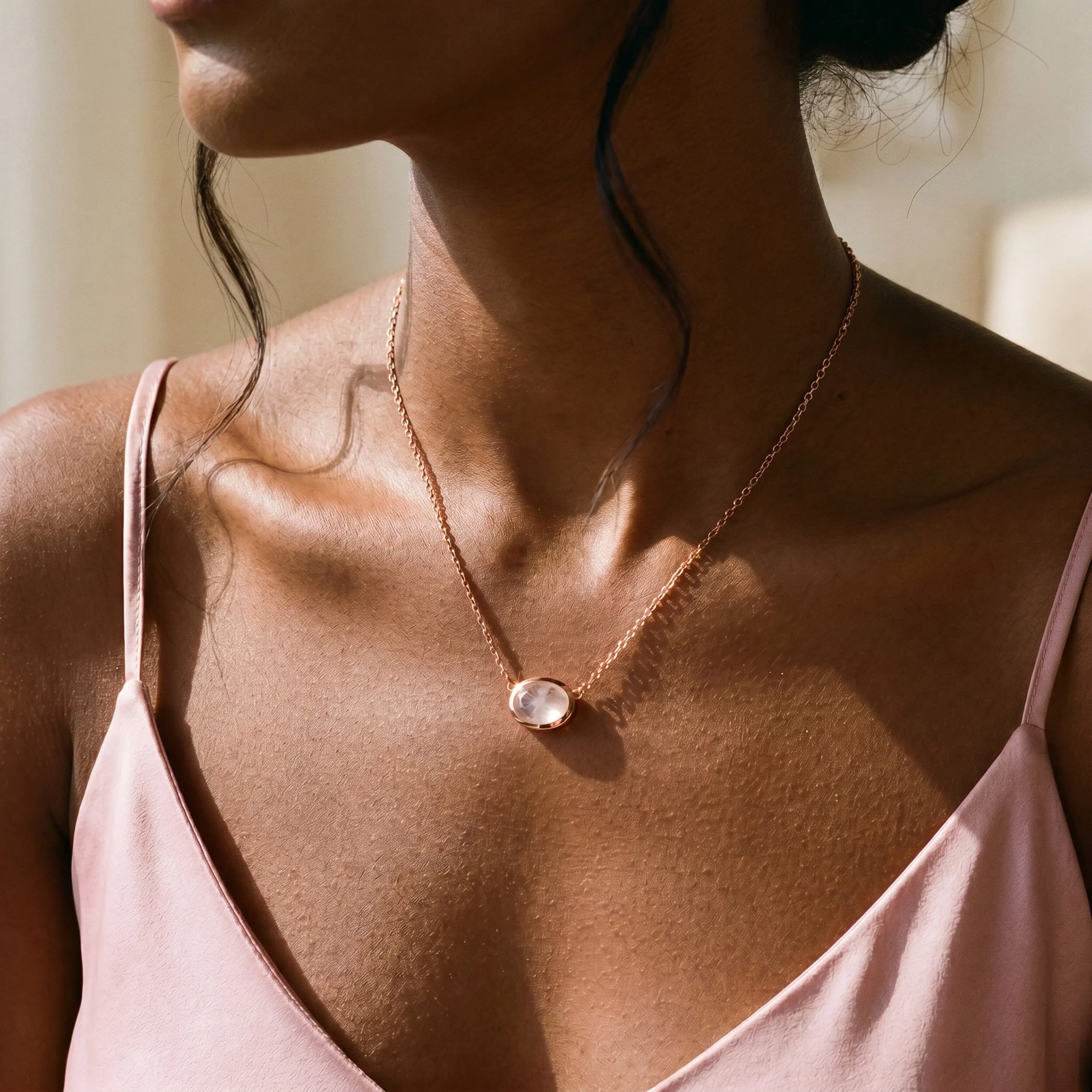 Rose Quartz Necklace - Skin-Touch - Image 5