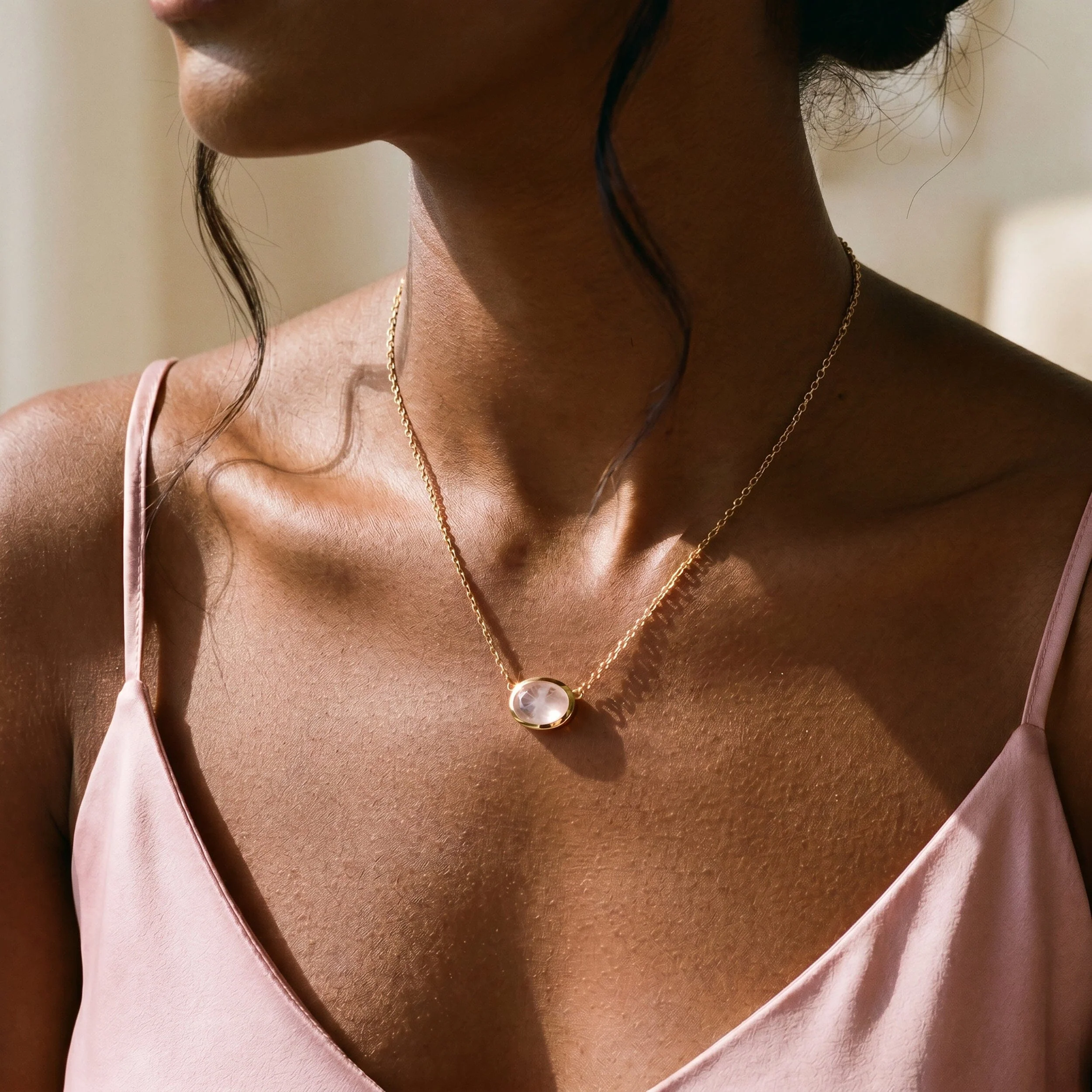 Rose Quartz Necklace - Skin-Touch - Image 8