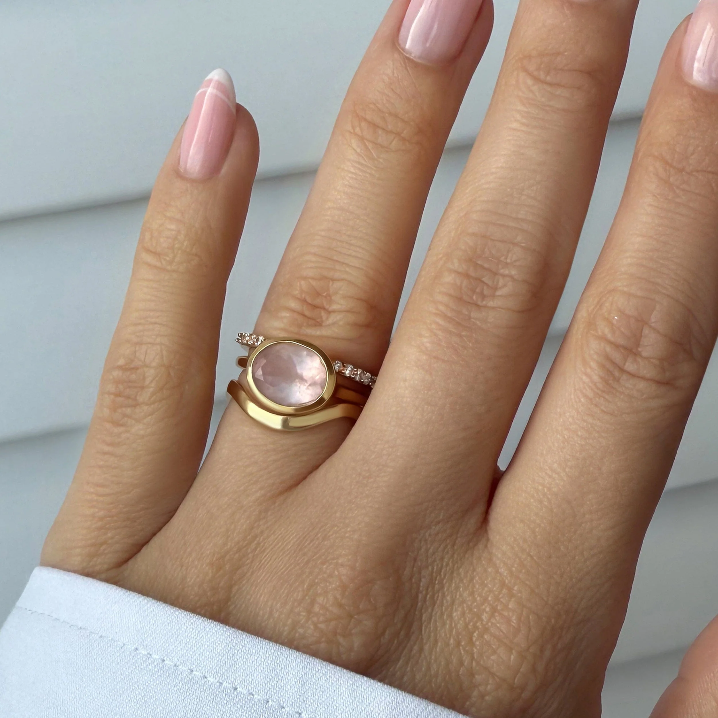 Rose Quartz Skin-Touch & Twinkling & Waves Rings - Image 6